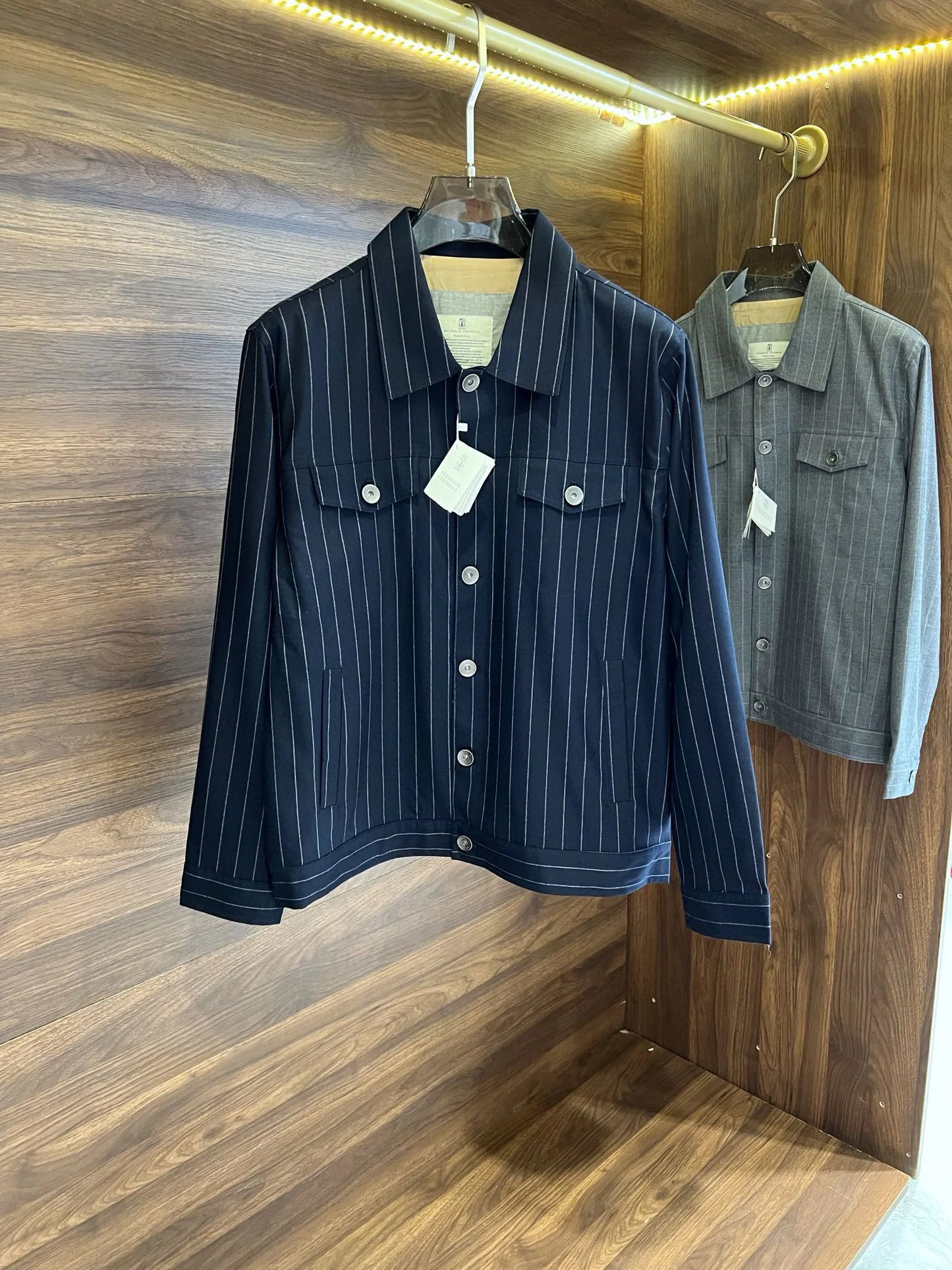 Italy BC old money style men's clothing 24 autumn and winter new wool material striped fashion business casual jacket