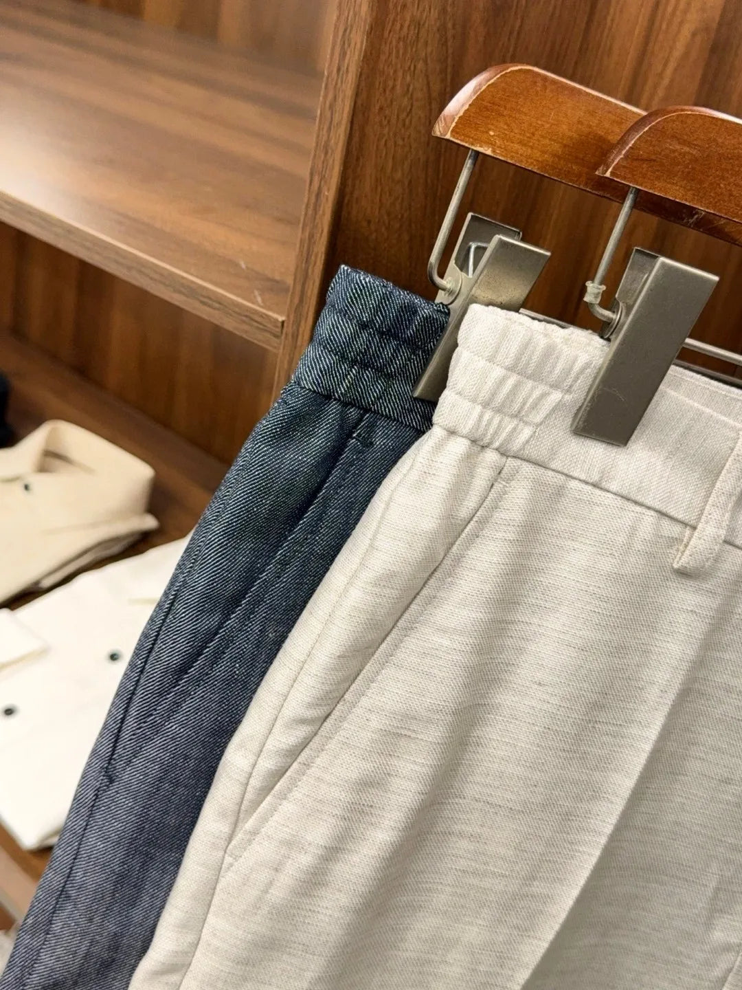 Italian LP light luxury men's clothing 25 summer linen mixed Tencel semi-elastic waist business casual pants