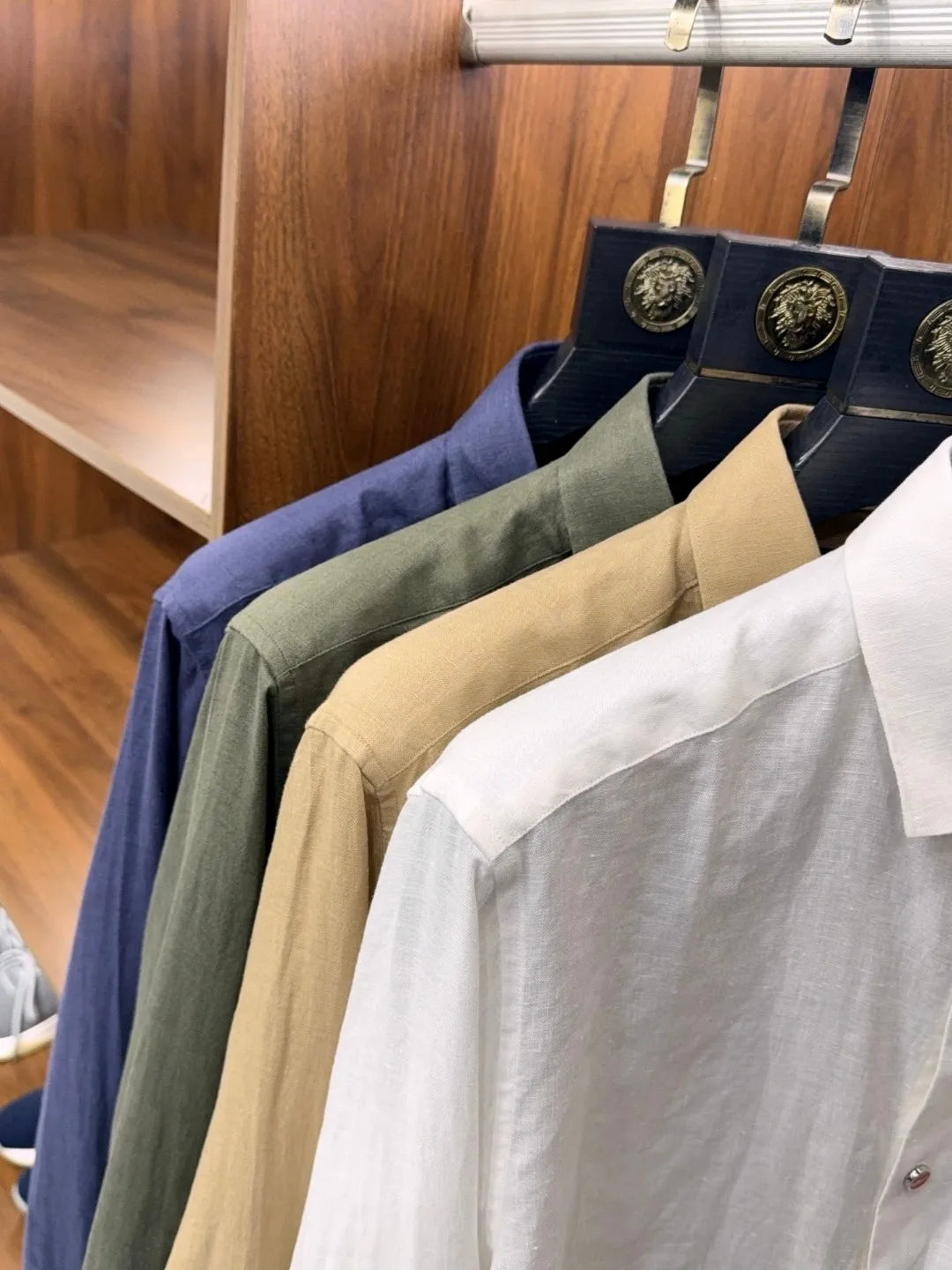 Italian Kiton vintage style minimalist 25 spring/summer linen business casual long sleeved shirt