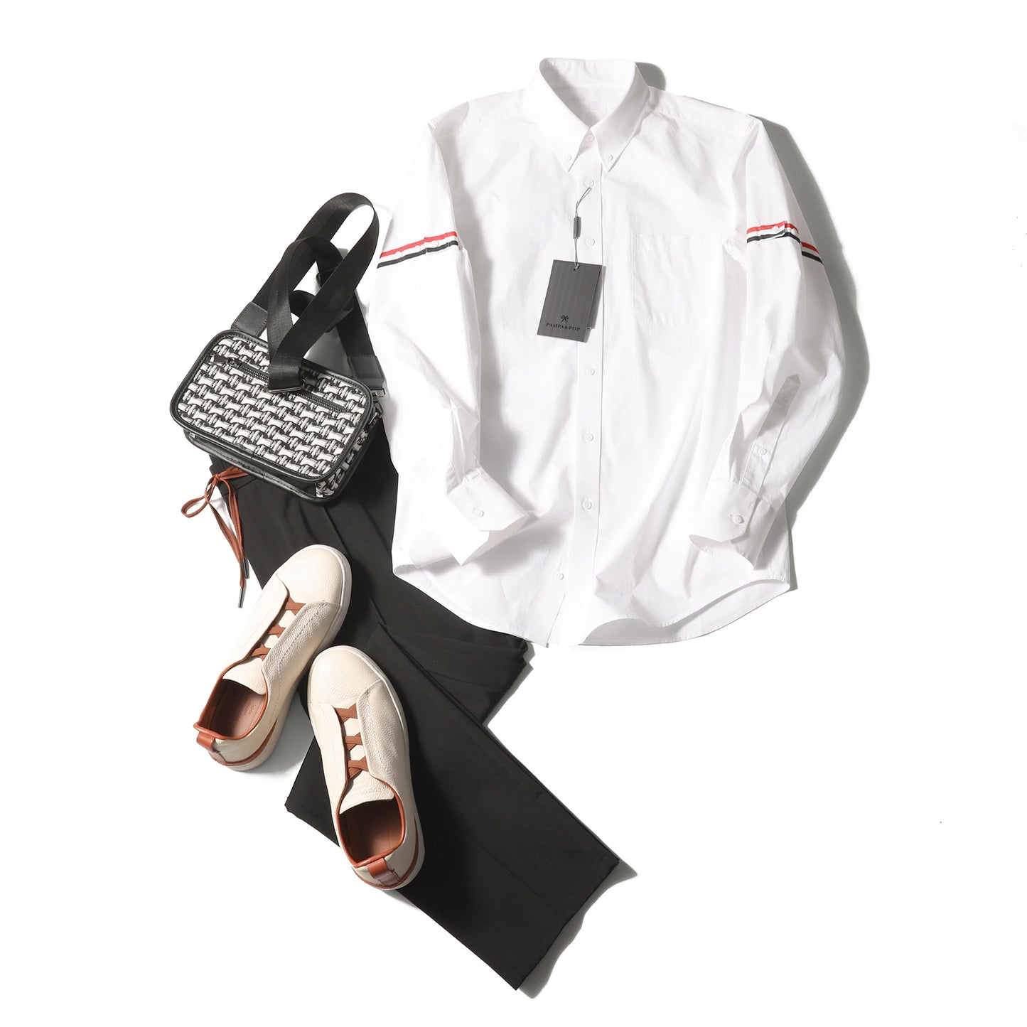 2025 spring new men's light luxury old money style business casual long-sleeved shirt 100% cotton breathable shirt