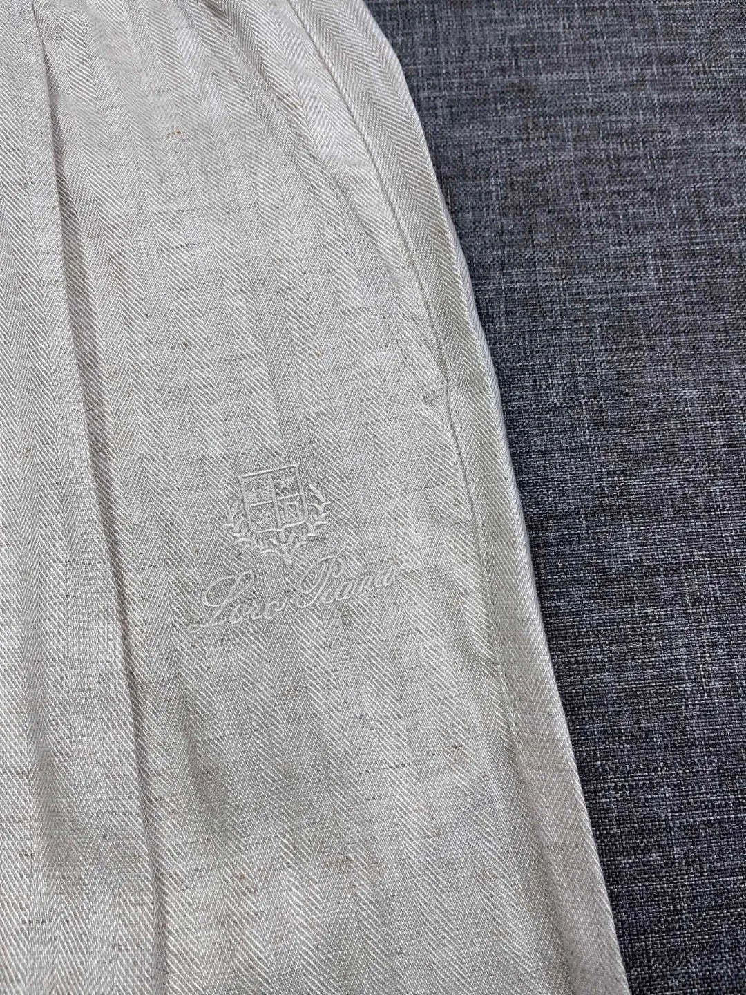 Italian old money style European and American light luxury linen Tencel elastic waist tether straight casual pants