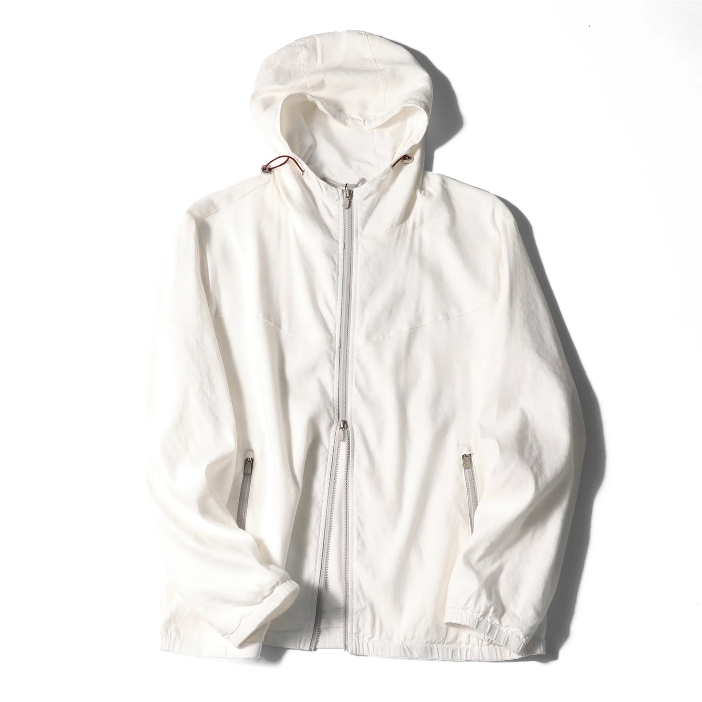 Spring and summer new men's high sense business leisure linen blend hooded jacket