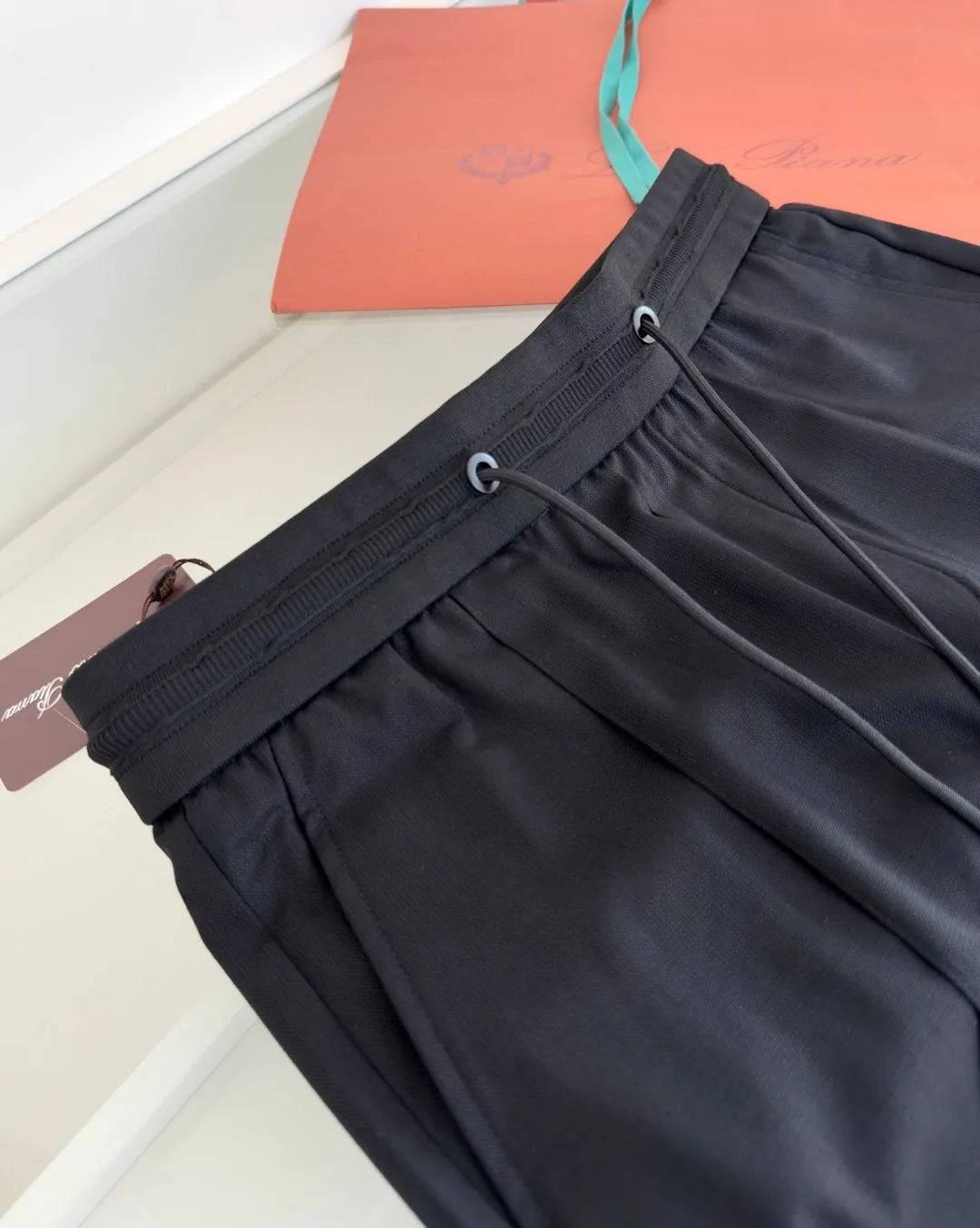 Italian LP European and American light luxury men's clothing summer linen Tencel elastic waist tether straight casual pants