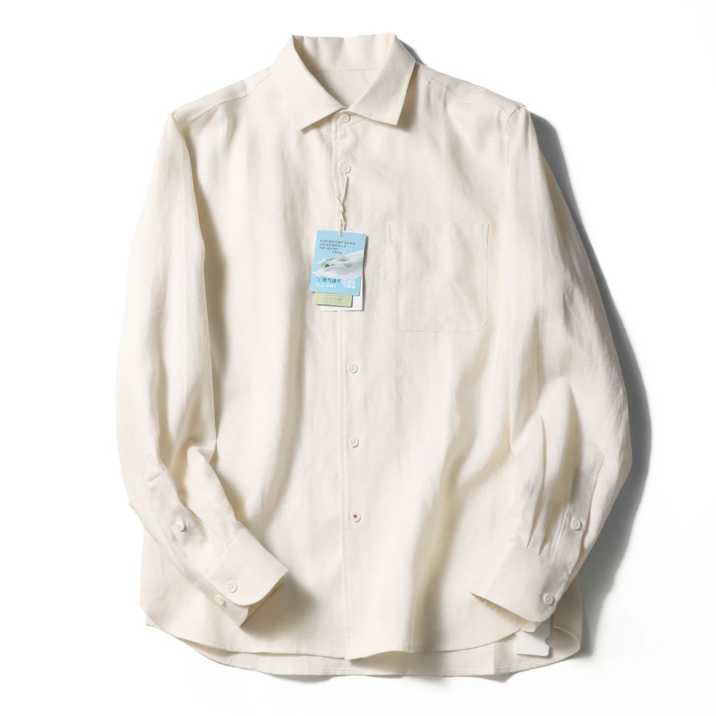 LP Italian luxury 2025 spring and summer new men's high-end old money style 100% linen cool long-sleeved shirt