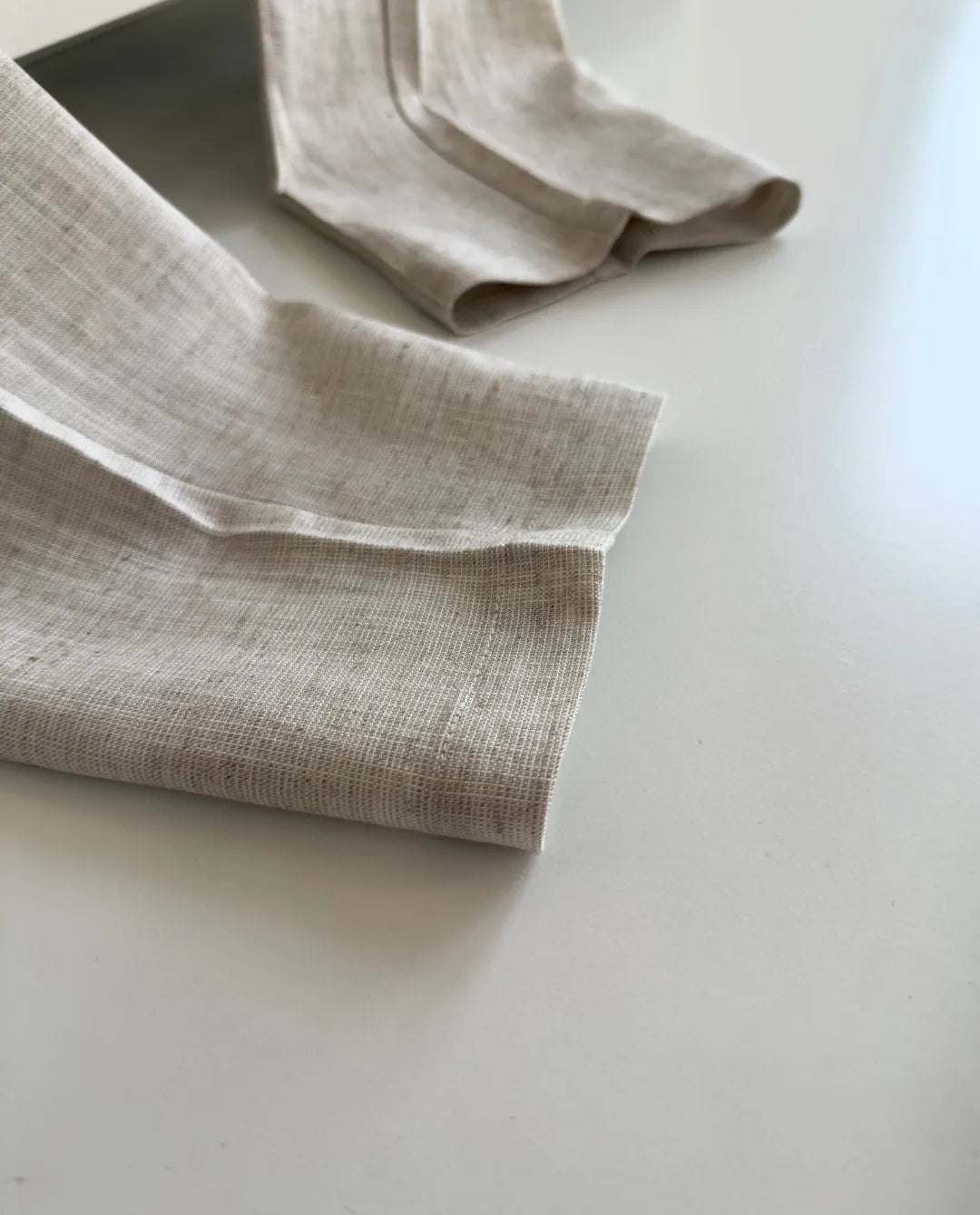 Italian Kiton vintage style summer high version elastic waist straight leg linen casual pants