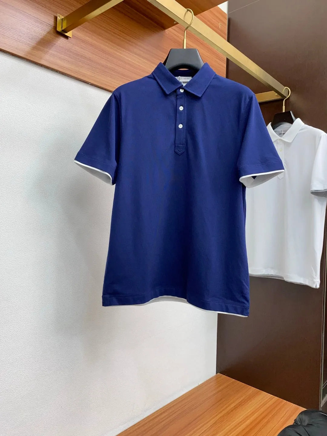 Italian old money style light luxury summer pure cotton lapel simple casual short-sleeved polo shirt