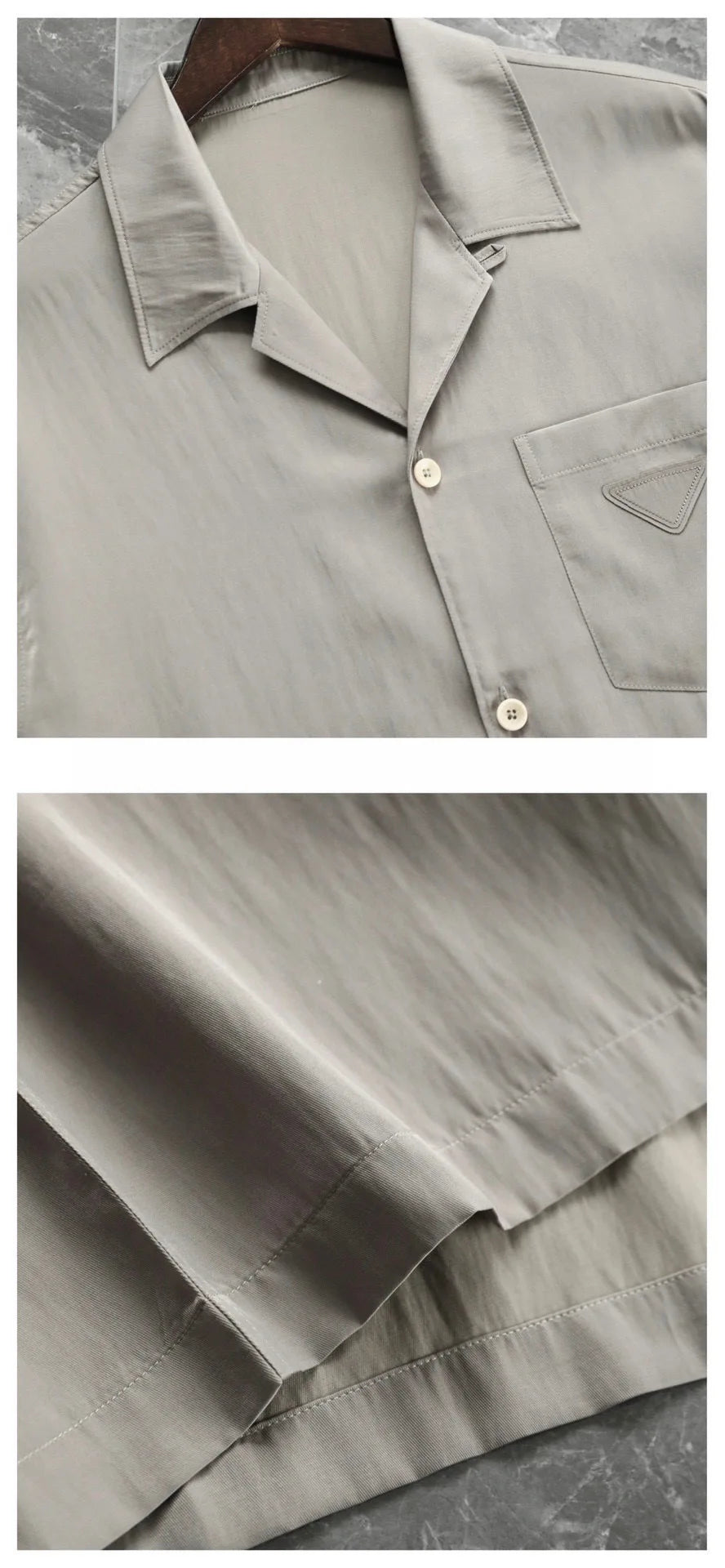 Italian high luxury quality, silky and skin-friendly feel, casual lapel light and breathable lapel short-sleeved shirt