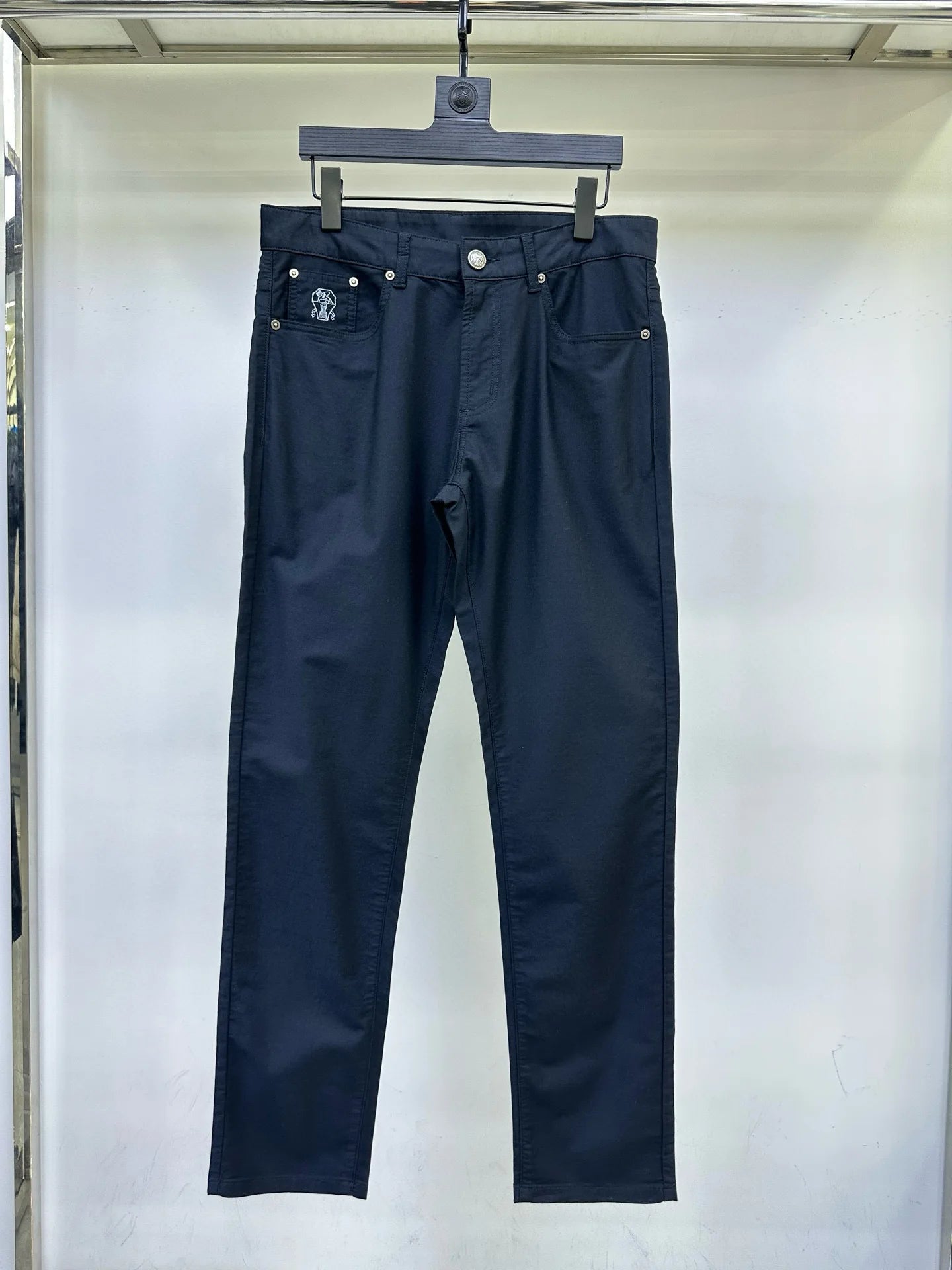 Italian BC Men's New Micro Elastic Breathable Simple Solid Color Fashion Old Money Style Straight Tube Casual Pants