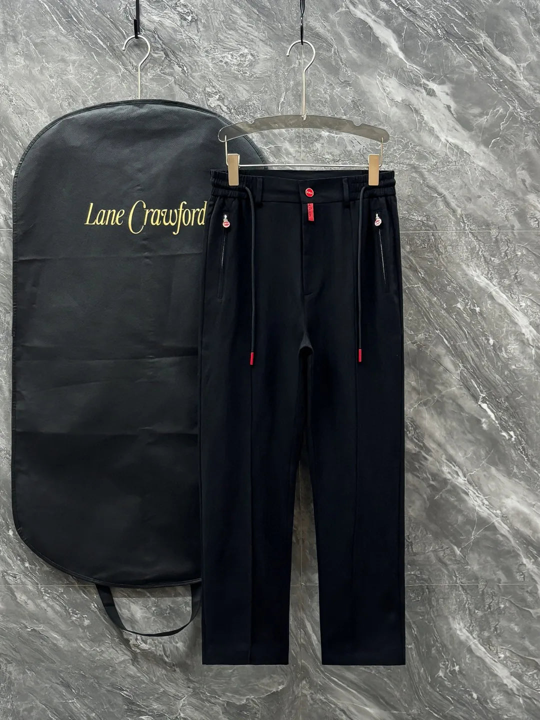 Kiton summer simple and versatile elastic waistband tied rope straight tube linen casual pants
