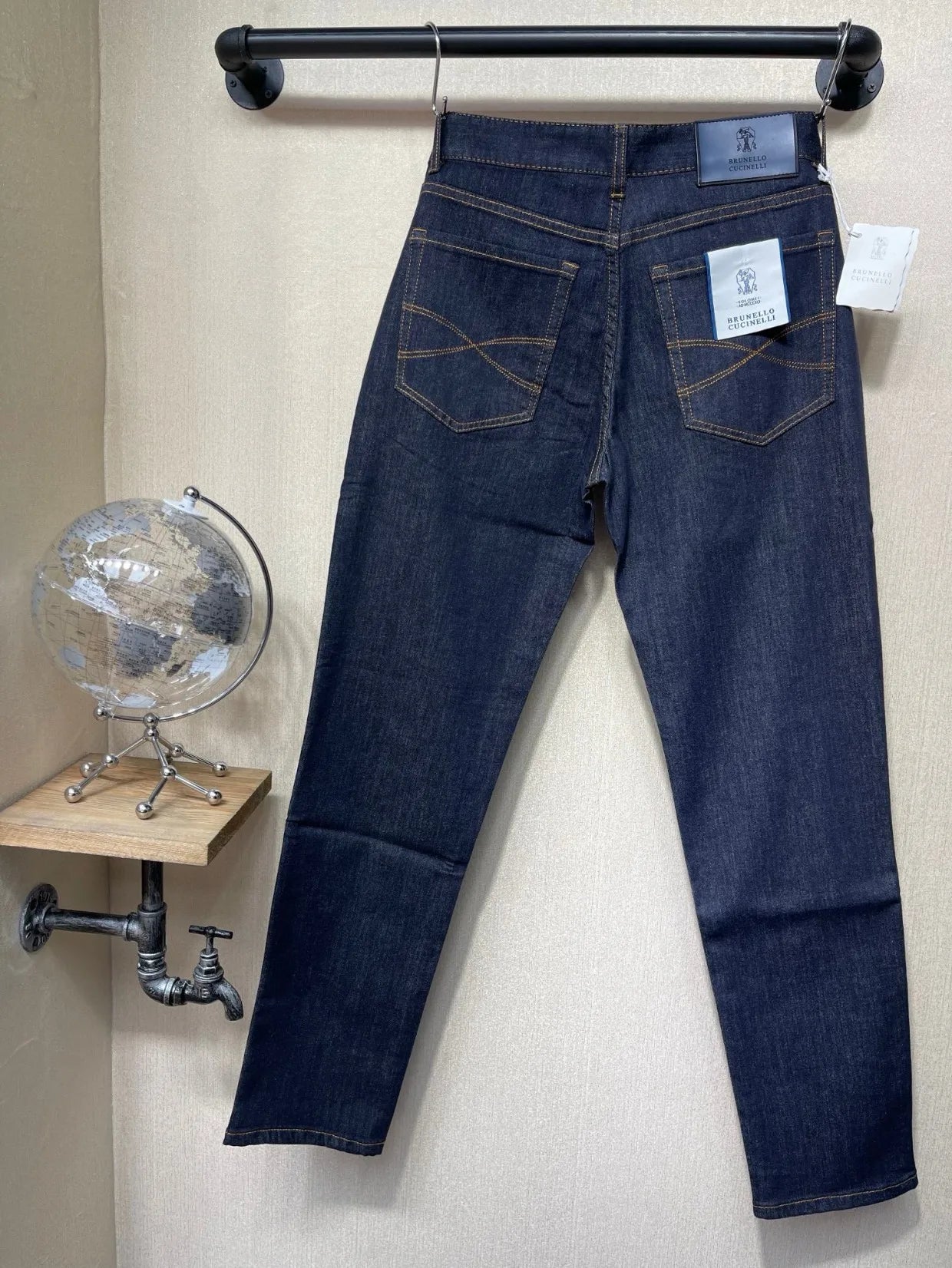 Italy BC men's spring and summer new washed blue micro-elastic breathable fashion casual old money wind small straight jeans
