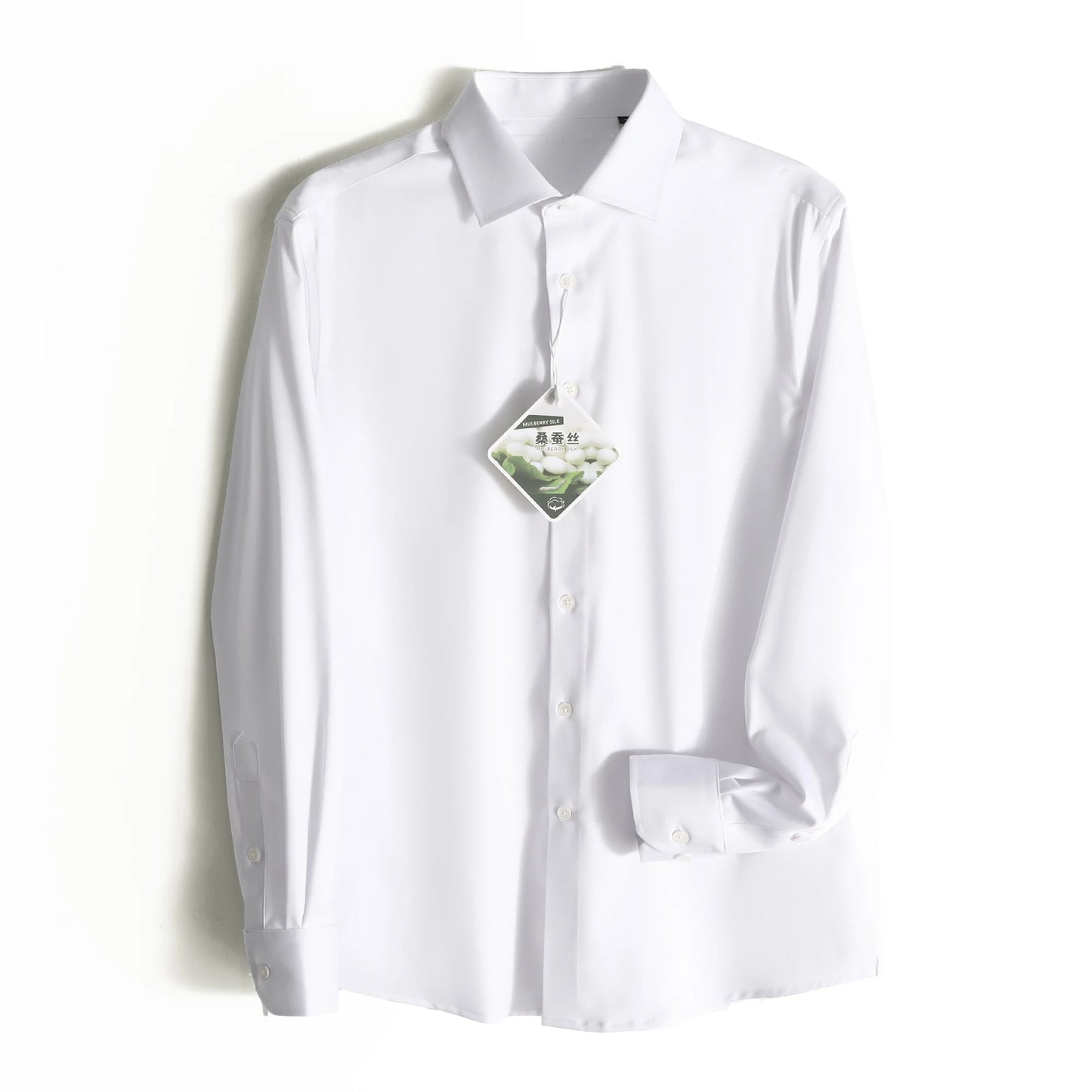 ZZ series 2025 early spring men's light luxury high-end mulberry silk modal blended business casual long-sleeved shirt 9834