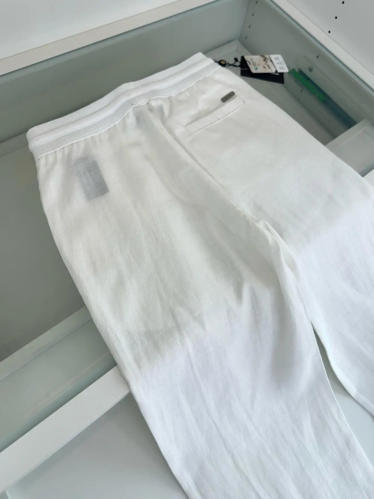Italian LP men's summer new Tencel linen sweat-absorbing breathable simple fashion straight casual pants