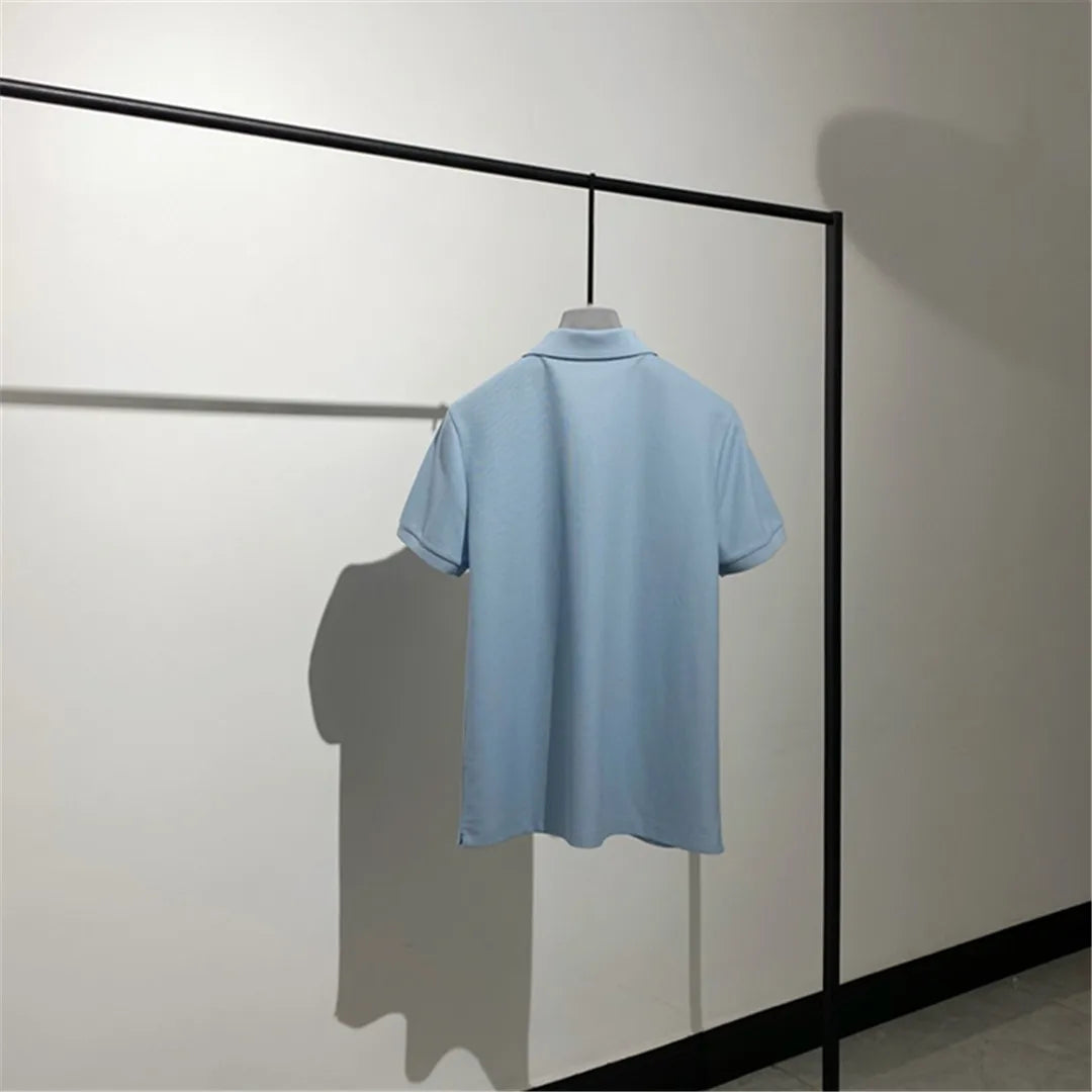 High-end quality, American horse cotton business casual lapel short-sleeved T-shirt polo shirt