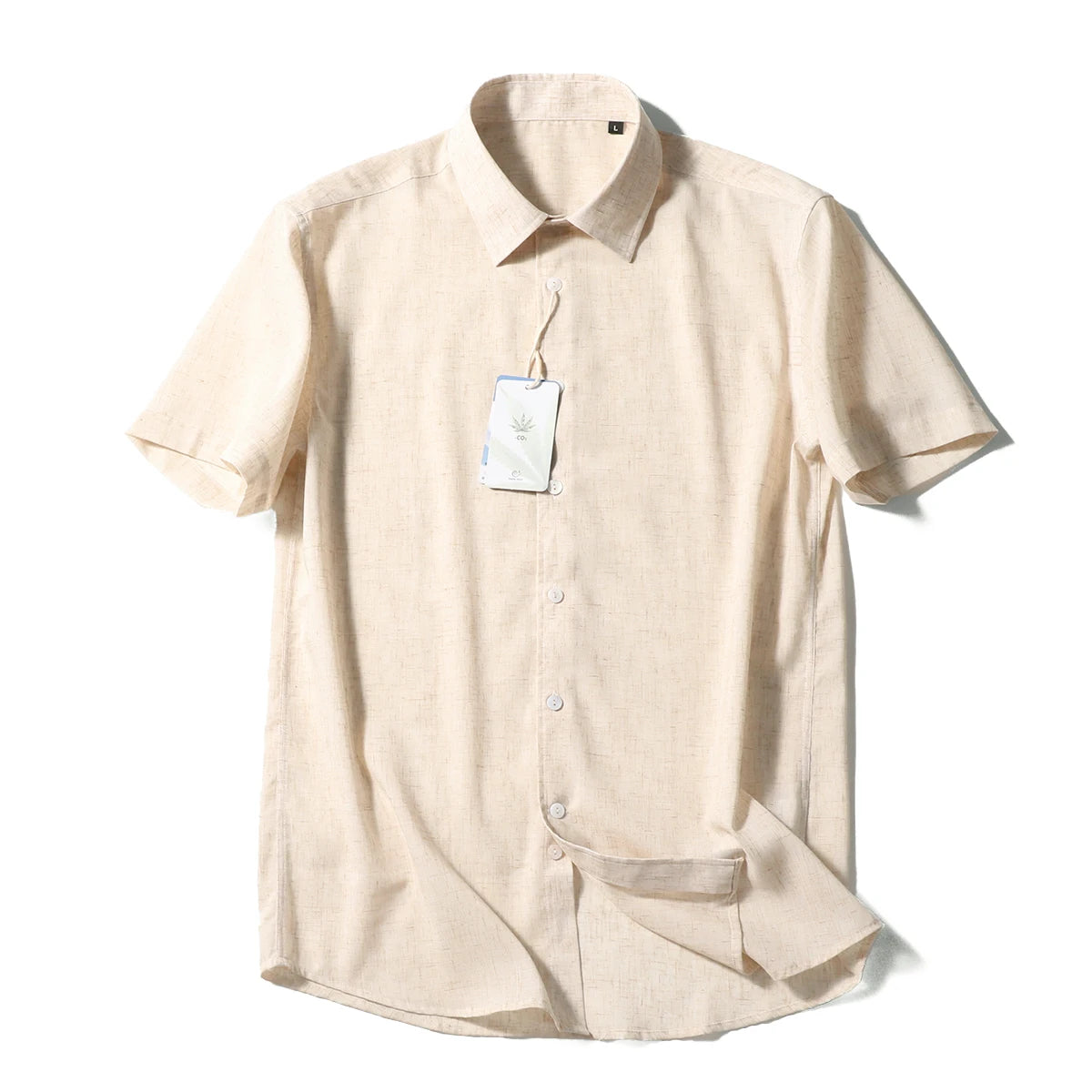 Z Italian luxury summer new light and thin liquid ammonia ice silk linen breathable and easy to take care of short-sleeved shirt