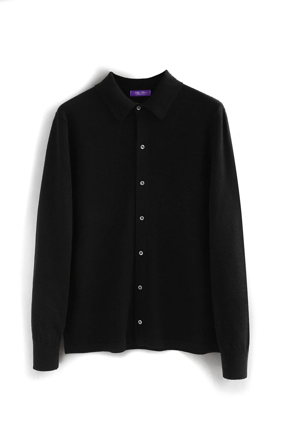 Autumn and winter business high-end mulberry silk long-sleeved shirt men's wool knitted cardigan sweater