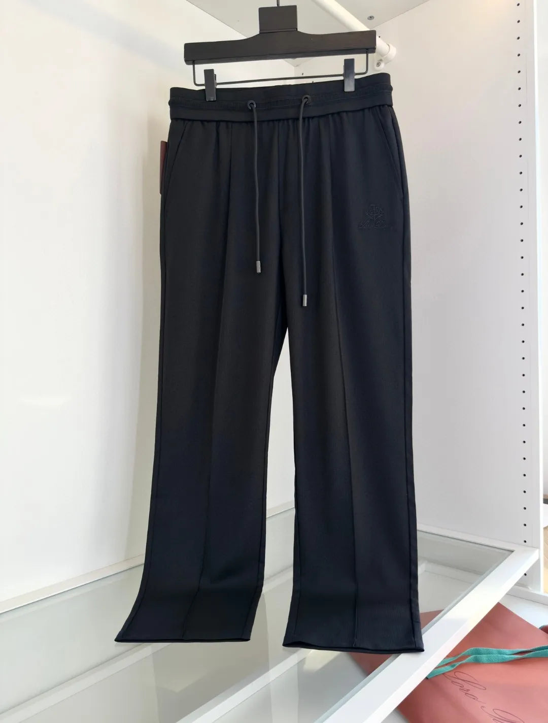 Italian LP European and American light luxury men's clothing summer linen Tencel elastic waist tether straight casual pants