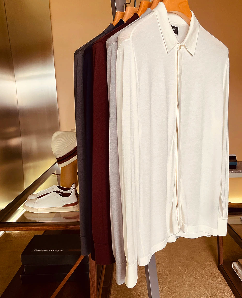 ZZ new men's light luxury business casual long-sleeved knitted cardigan jacket stacked with bottoming shirt