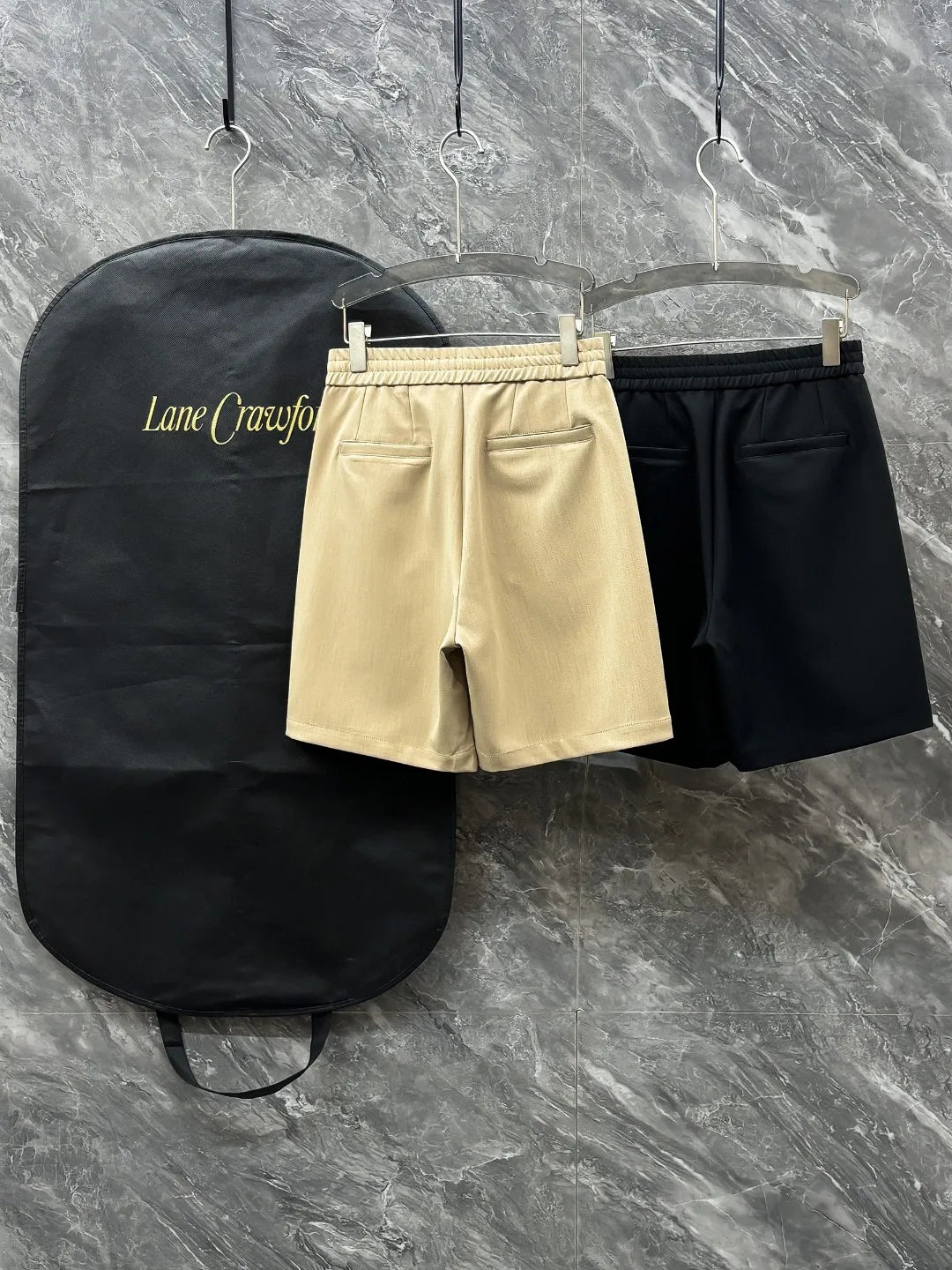 Italian Kiton Simple and Versatile Elastic Waist Straight Leg Linen Casual Shorts