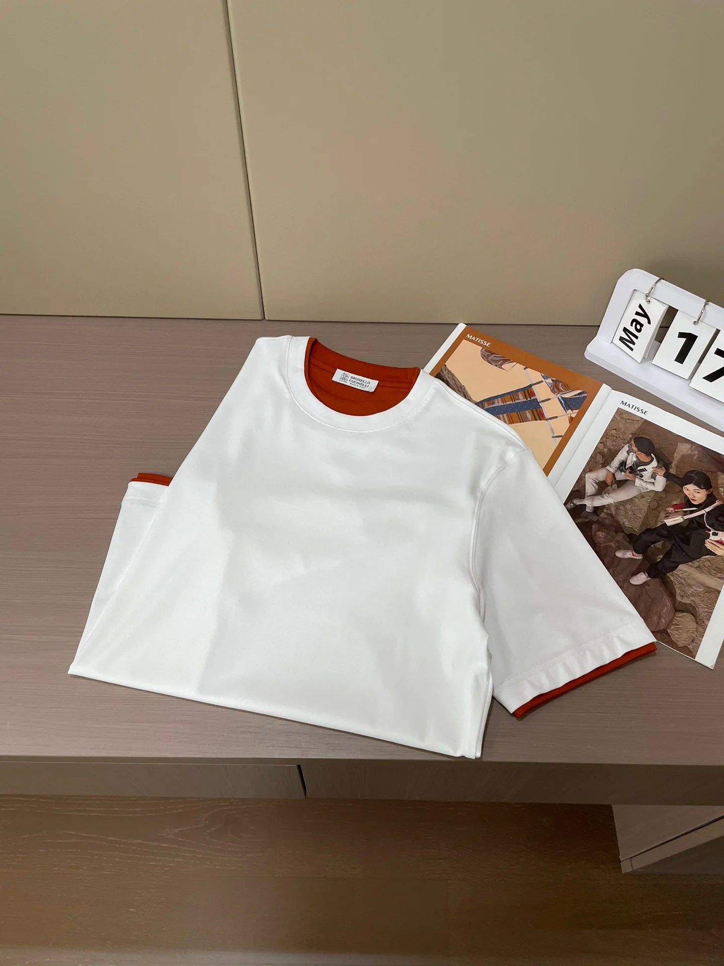 Italy BC old money style men's clothing combed cotton cool breathable fake two simple fashion casual short-sleeved T-shirt
