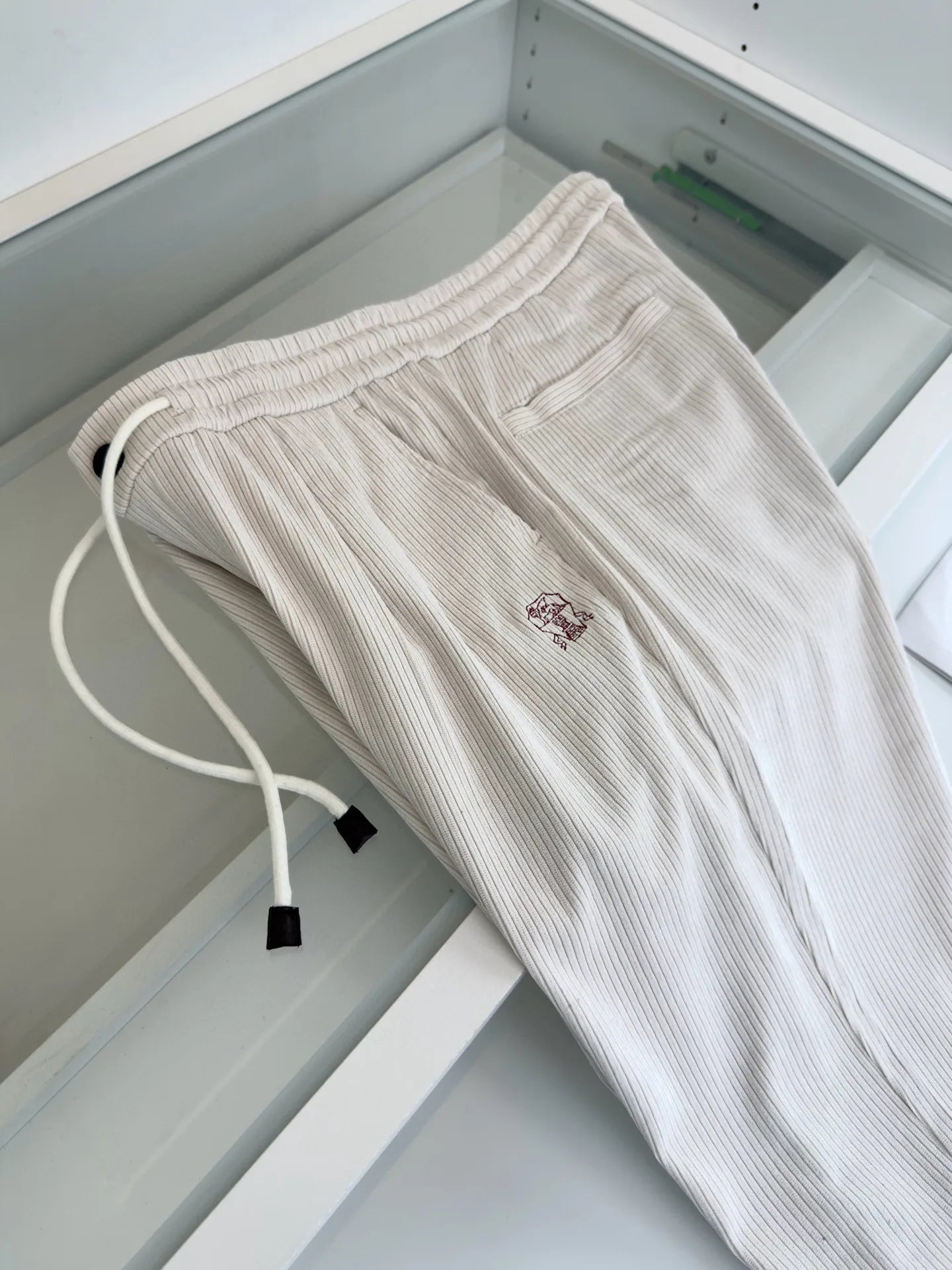 Italy BC spring new corduroy striped solid color versatile fashion old money wind straight casual pants