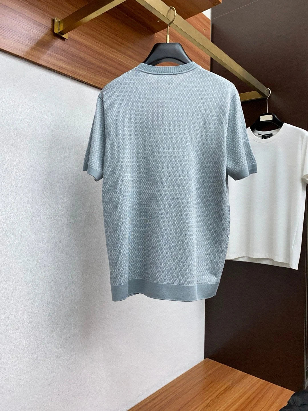 Italian Kiton Fashion Light Luxury Men's Knitted Sweater Crew Neck Versatile Casual Short Sleeve T-Shirt