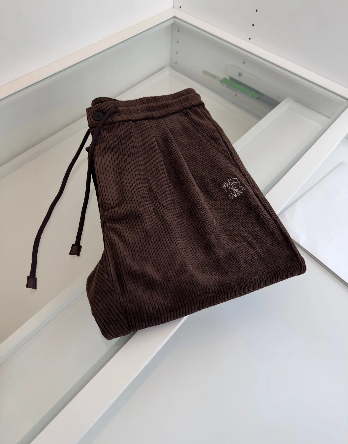Italy BC spring new corduroy striped solid color versatile fashion old money wind straight casual pants