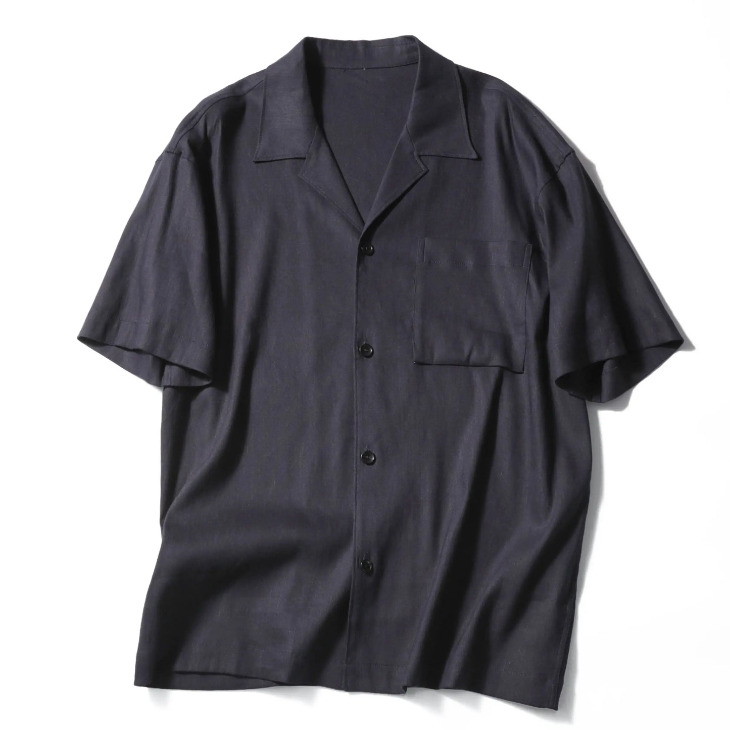 2025 summer new men's high-end old money style linen short-sleeved shirt set lazy style two-piece set