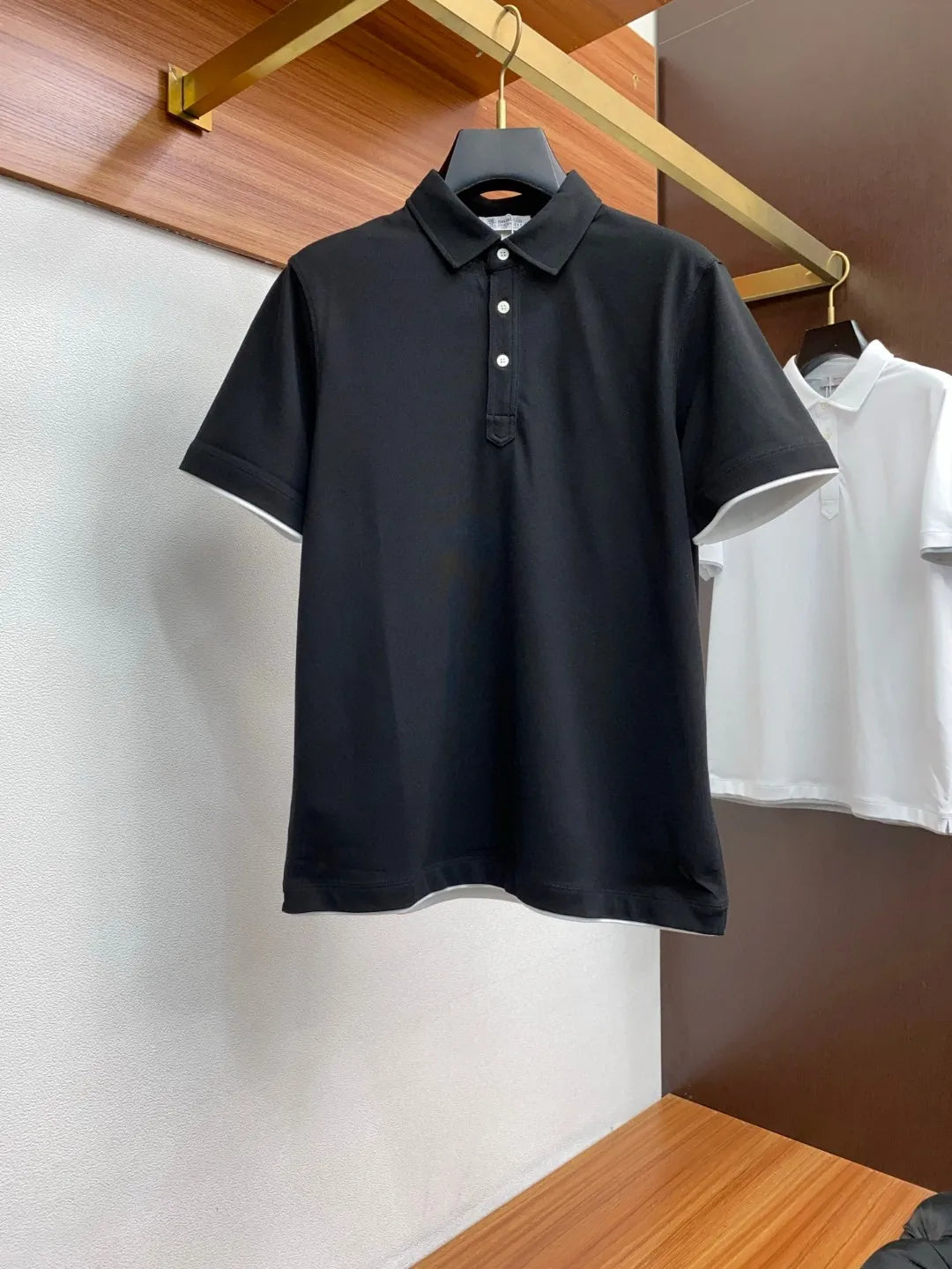 Italian old money style light luxury summer pure cotton lapel simple casual short-sleeved polo shirt