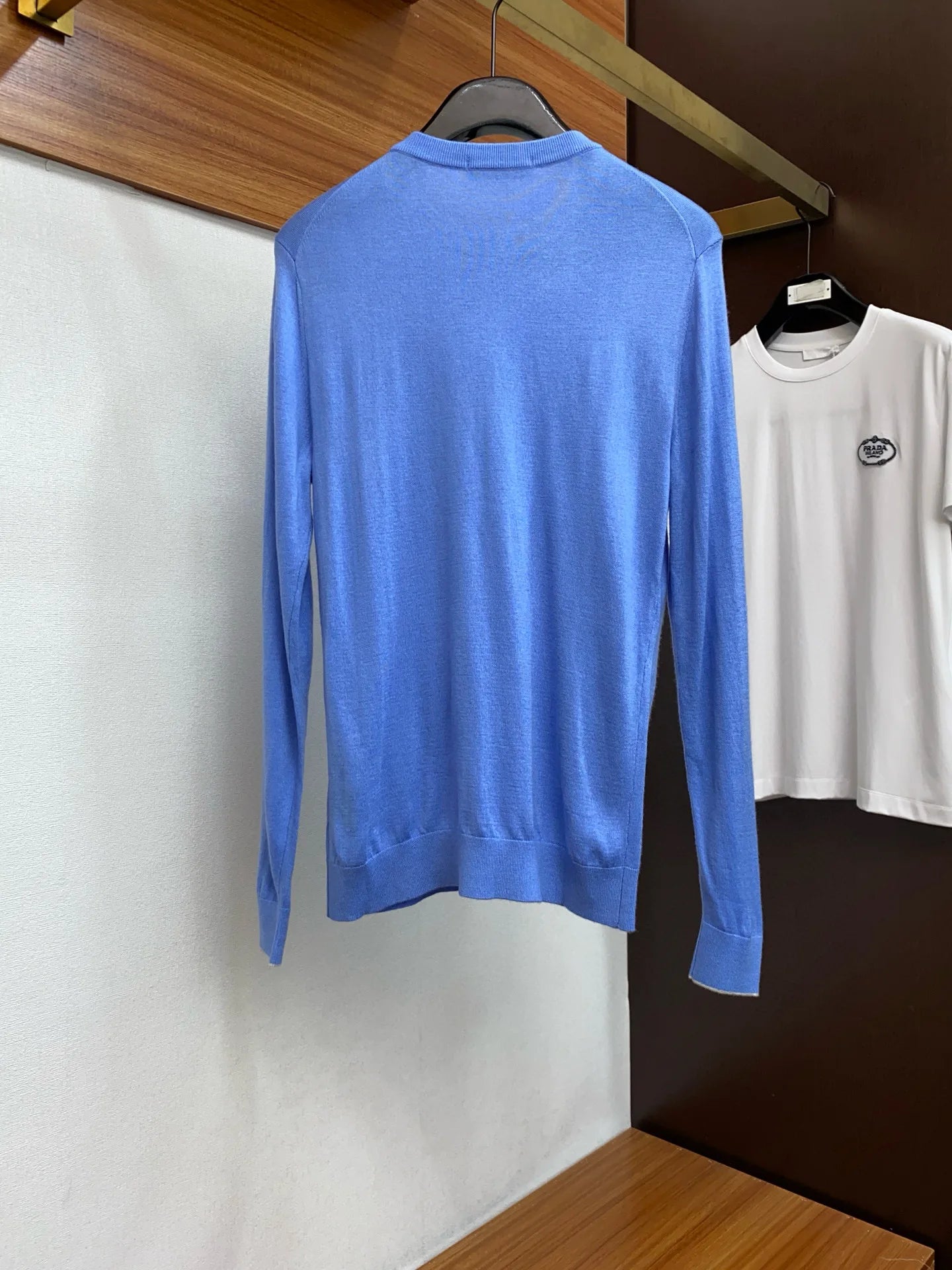 Italian BC men's cashmere yarn solid color knitted sweater