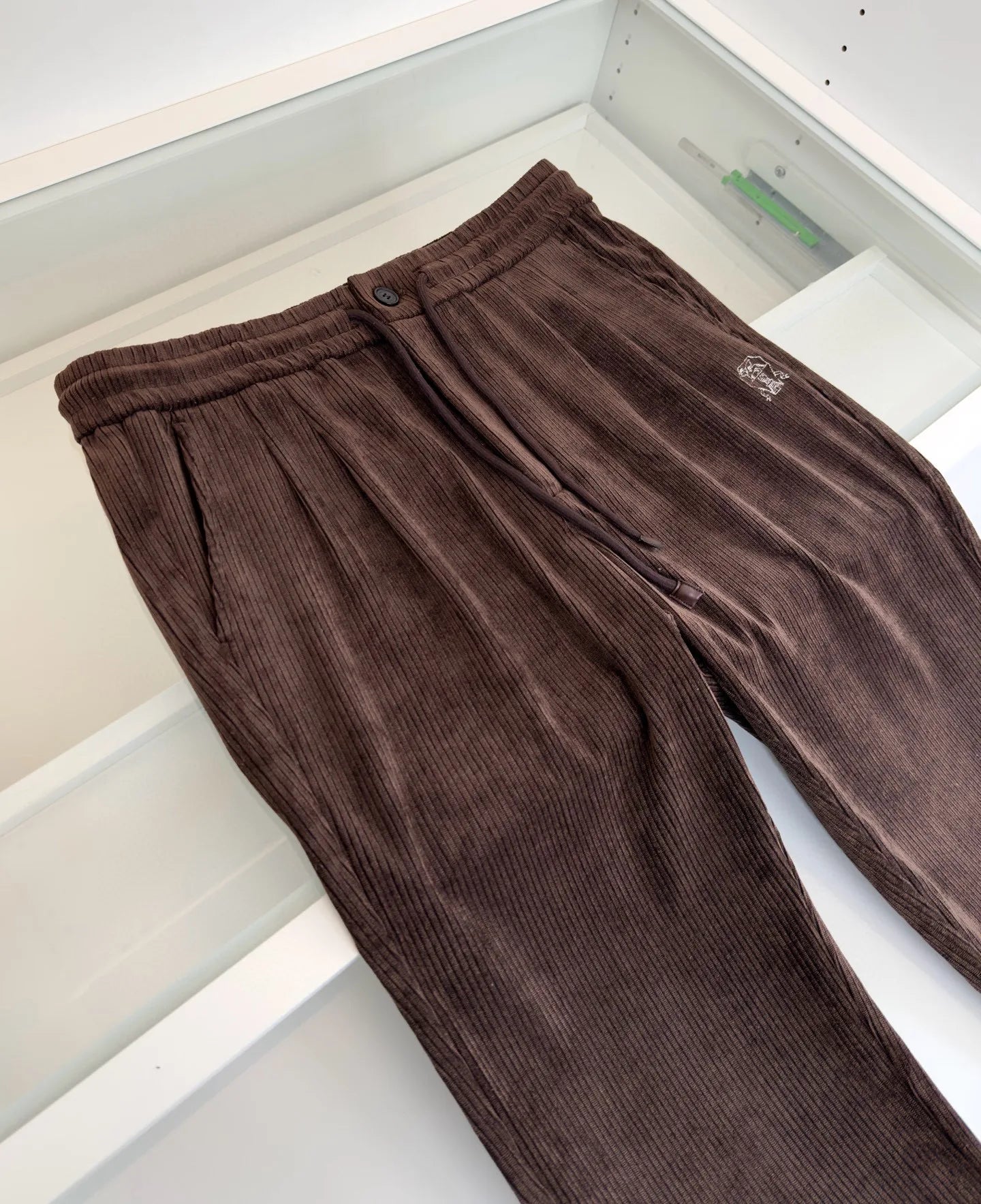 Italy BC spring new corduroy striped solid color versatile fashion old money wind straight casual pants