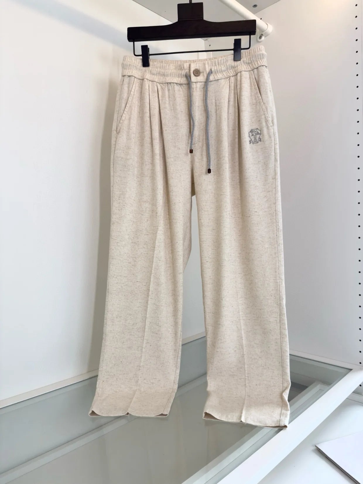 BC 25 Spring/Summer New Linen Sweat Absorbing Breathable Simple Fashion Old Money Style Straight Tube Casual Pants