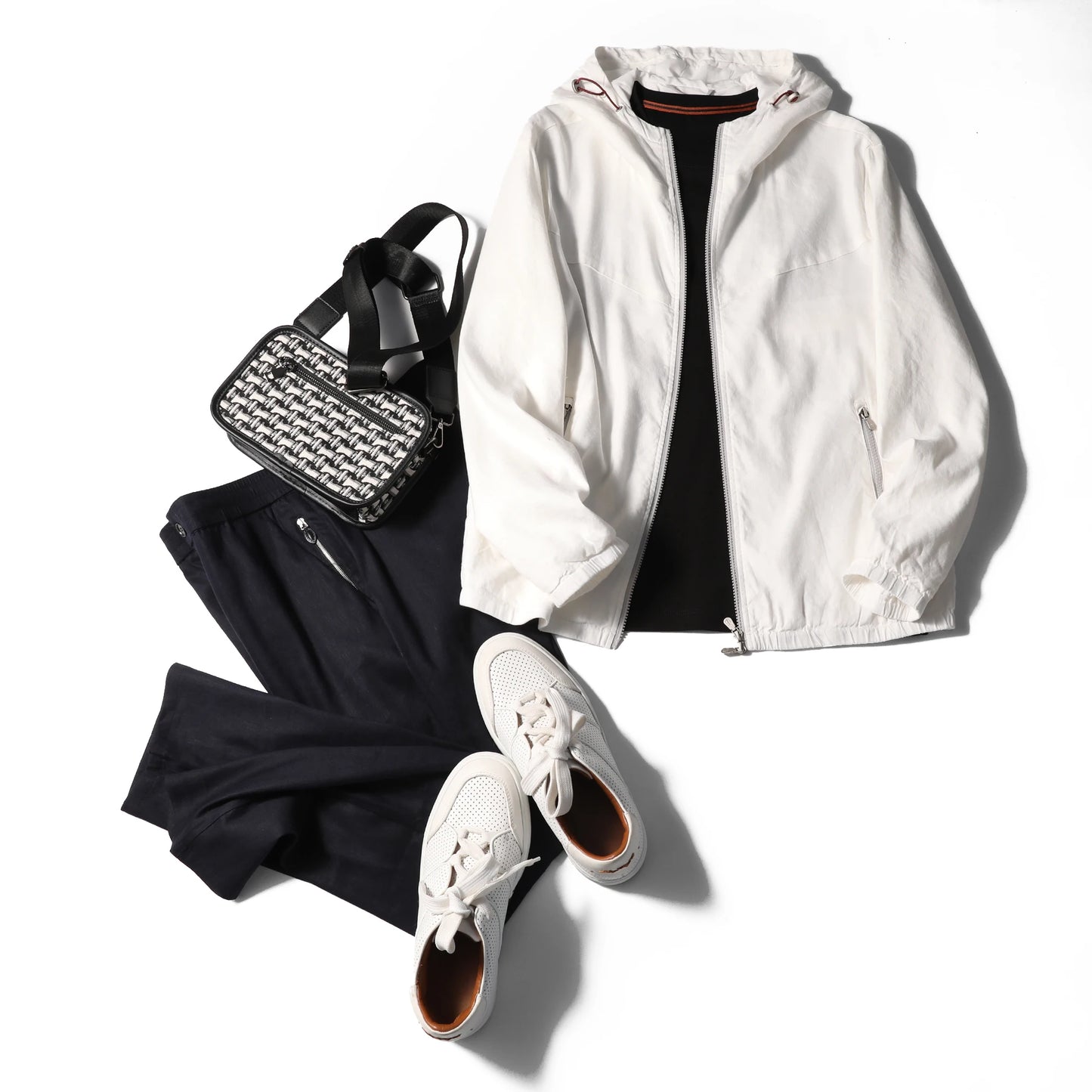 Spring and summer new men's high sense business leisure linen blend hooded jacket