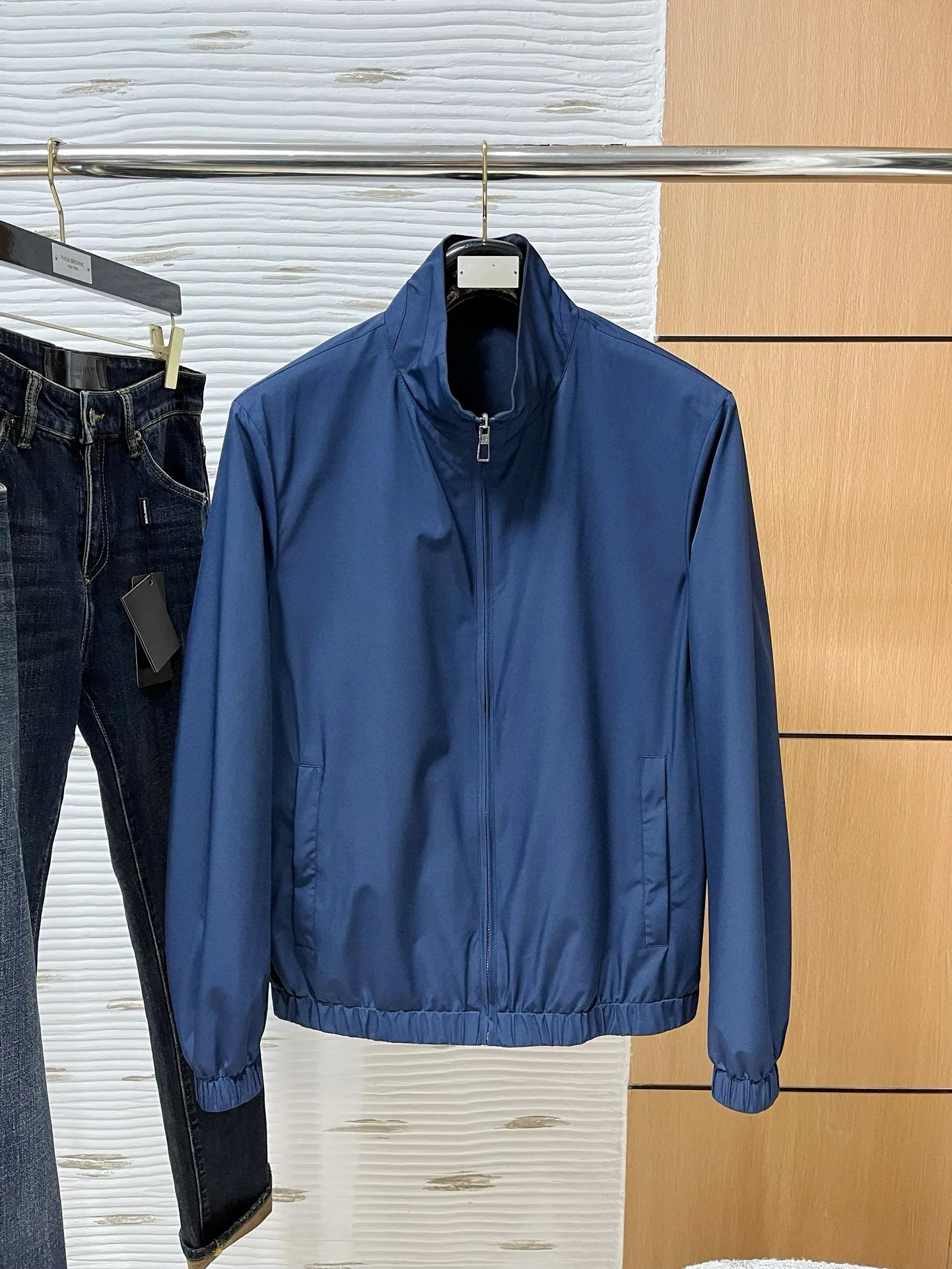 Italian LP men's early spring new fashion casual double-sided windproof wool stand-up collar jacket