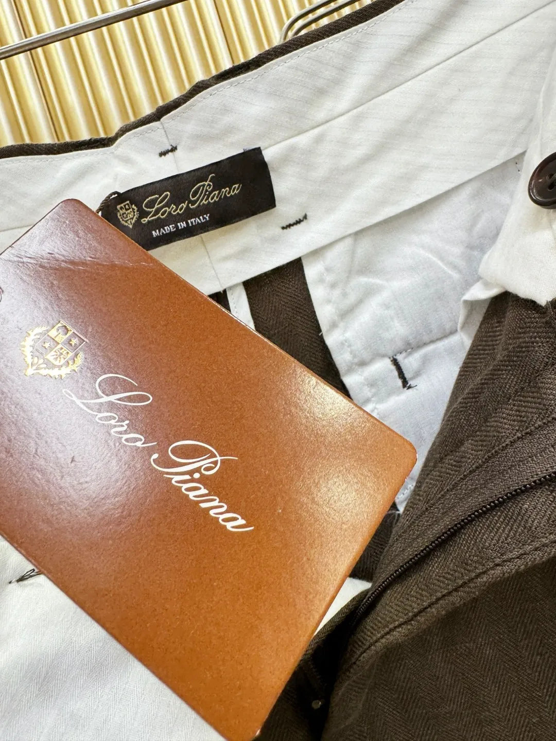 Italian LP light luxury minimalist summer high version straight pants business casual tencel linen pants men
