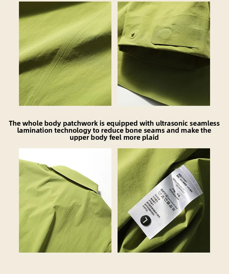 2025 Spring and Autumn New Men's Outdoor Functional Wind City Business Leisure Press Glue Non-ironing Long Sleeve Shirt
