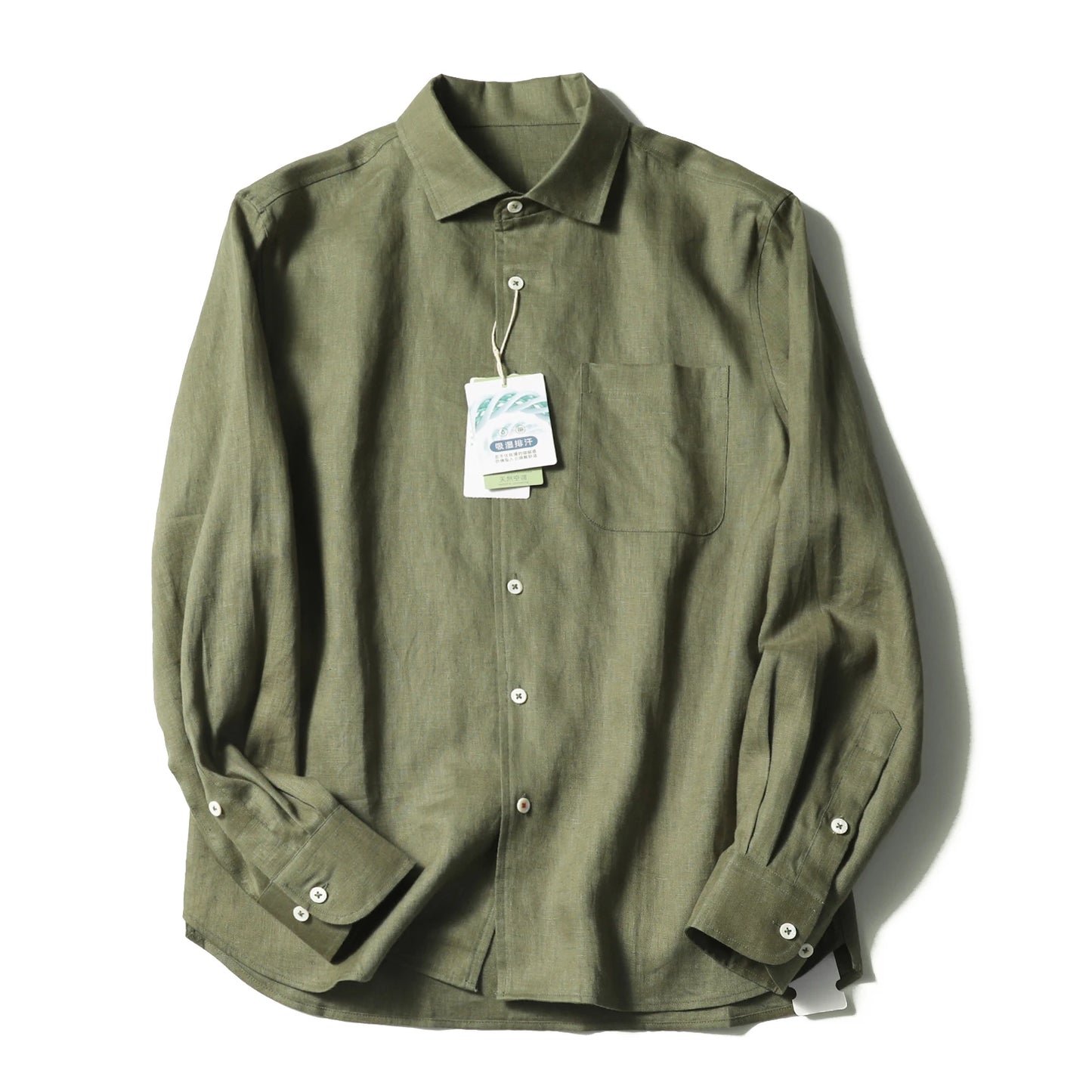 LP Italian luxury 2025 spring and summer new men's high-end old money style 100% linen cool long-sleeved shirt