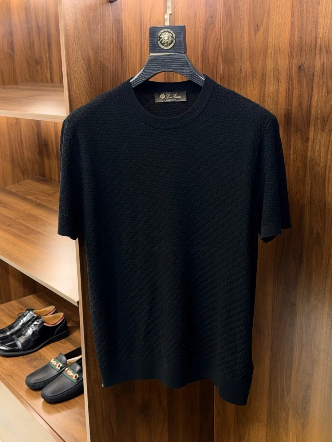 Italian LP old money style spring and summer high-quality Lyocell mixed silk round neck knitted shirt T-shirt