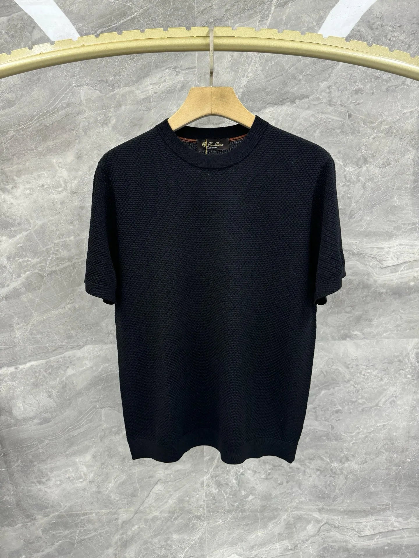 Italian LP men's summer new combed cotton sweat-absorbing breathable fashion casual knitted short-sleeved T-shirt