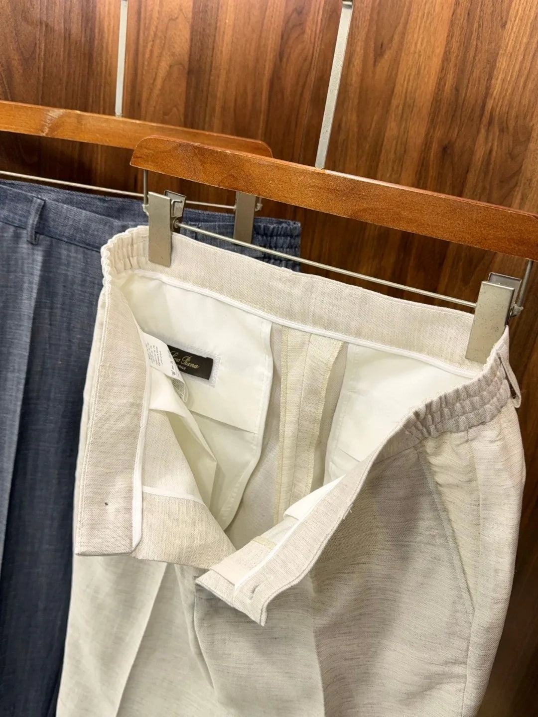 Italian LP light luxury men's clothing 25 summer linen mixed Tencel semi-elastic waist business casual pants