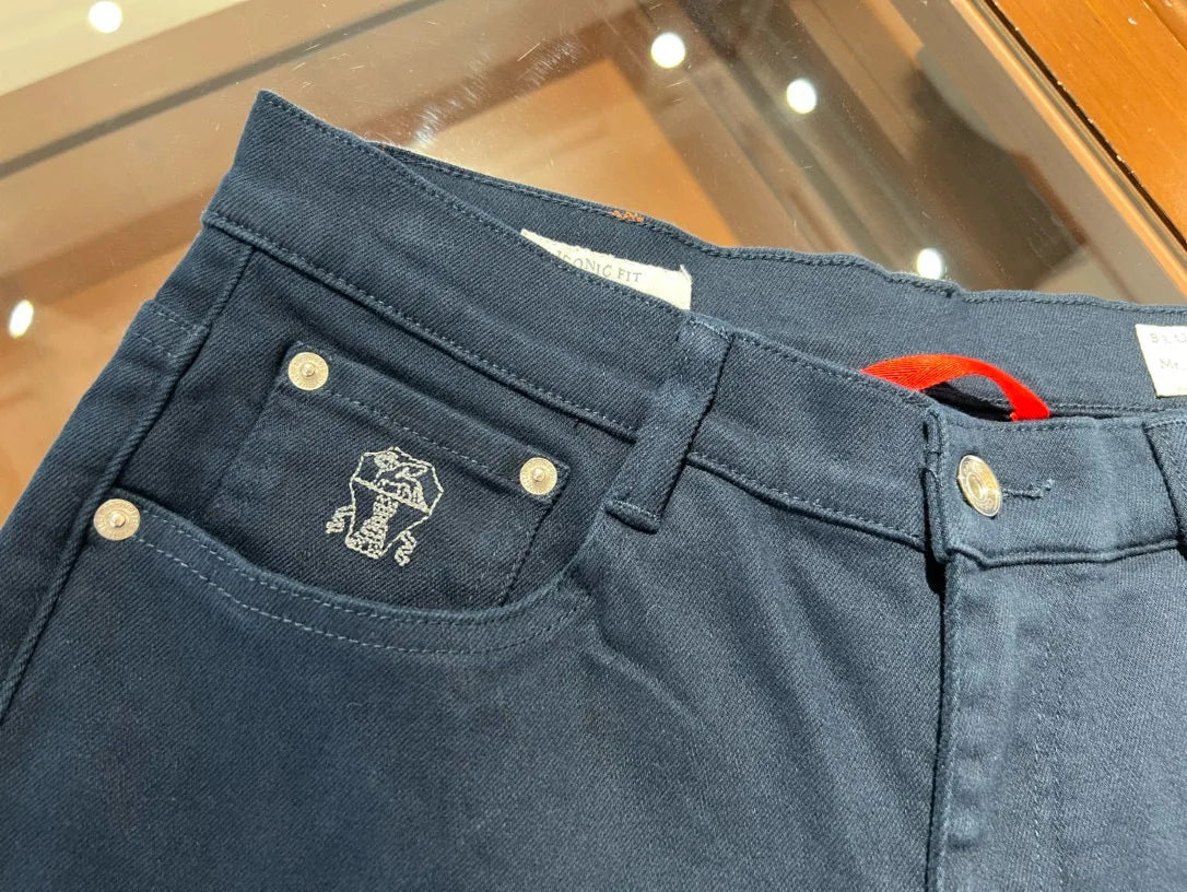 Fashion light luxury Italian BC men's spring and summer new business casual fashion small straight jeans