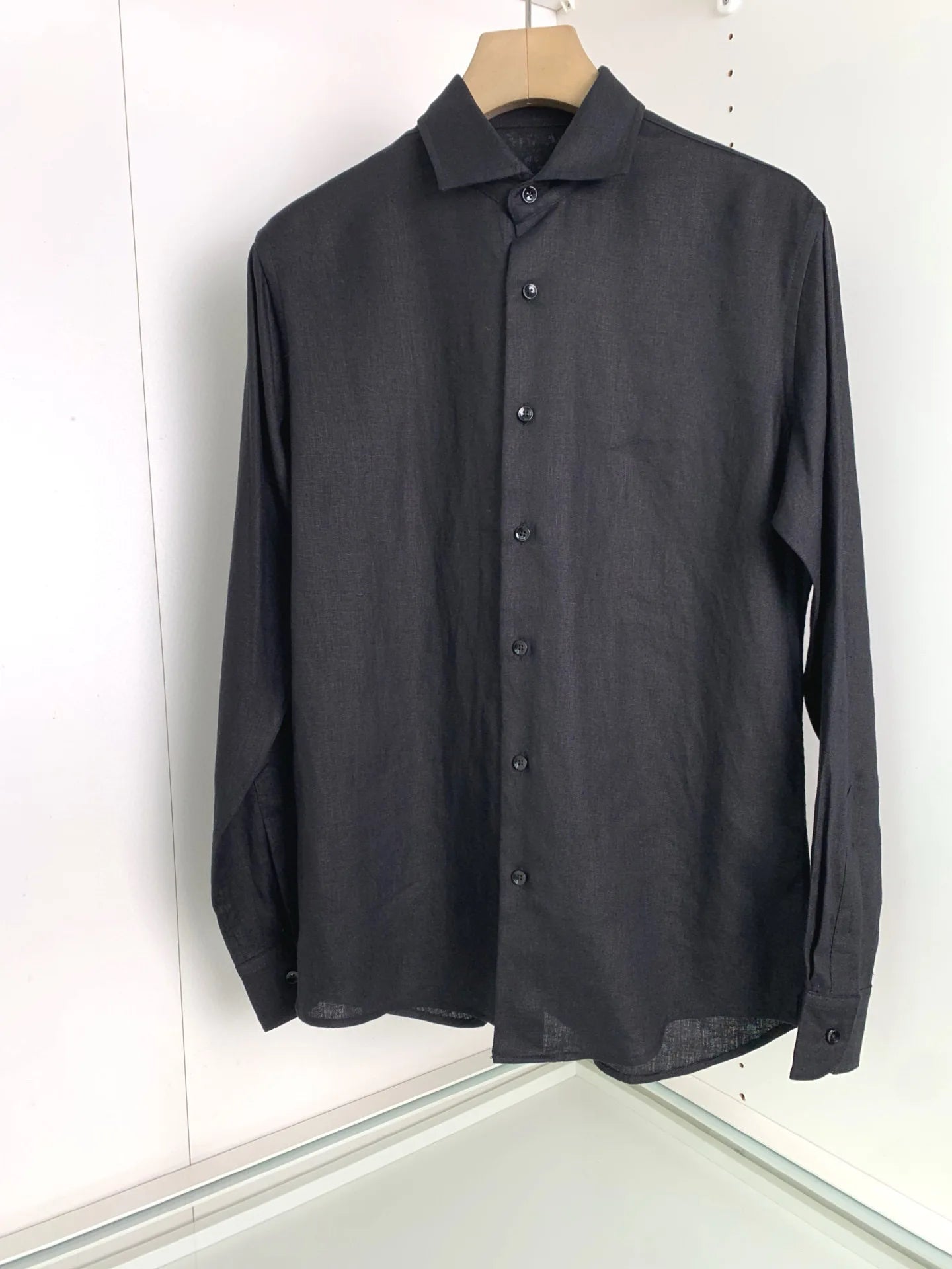 【Multiple color options】100% linen loose cut light luxury business casual breathable linen long sleeve shirt
