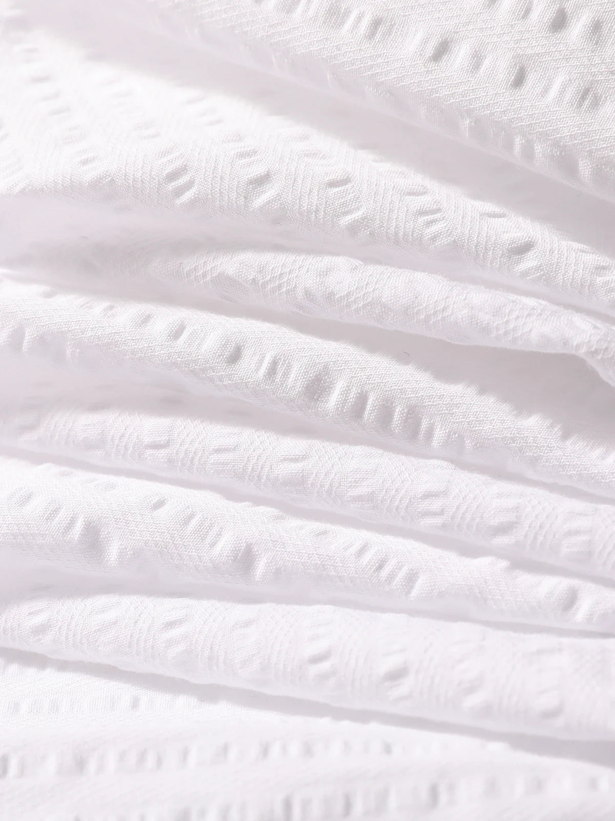 2025 spring and summer new men's high-end white light luxury temperament seersucker cotton long-sleeved shirt 1035