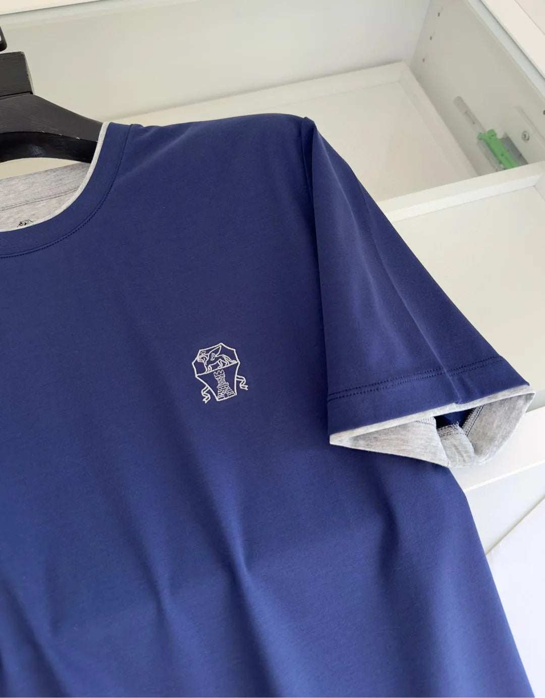 Italy BC men's clothing 25 summer new long-staple cotton breathable fake two fashion casual old money wind short-sleeved T-shirt