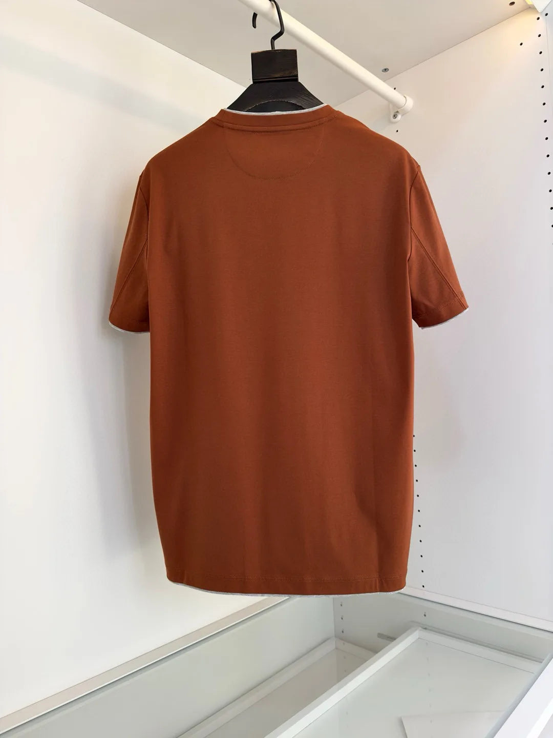 Italy BC men's clothing 25 summer new long-staple cotton breathable fake two fashion casual old money wind short-sleeved T-shirt