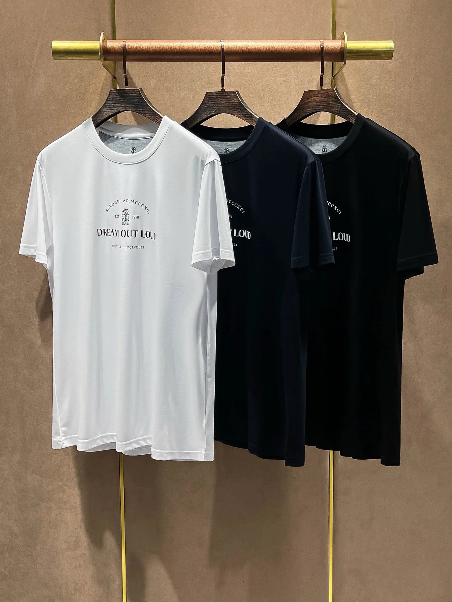 Italy BC men's clothing summer new cotton breathable solid color fashion casual old money wind round neck short sleeve T-shirt