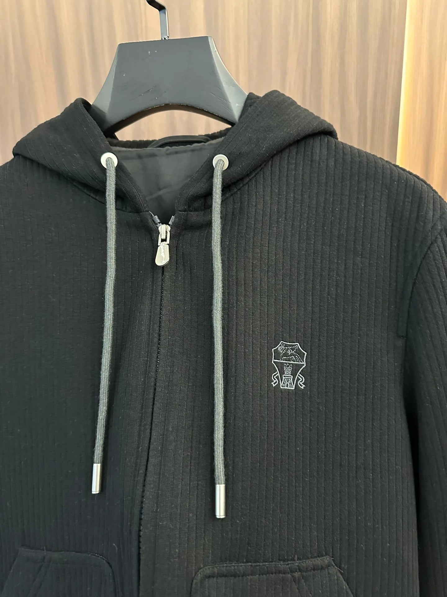 Italy BC old money style men's clothing 24 autumn and winter new wool stripe fashion business casual hooded jacket