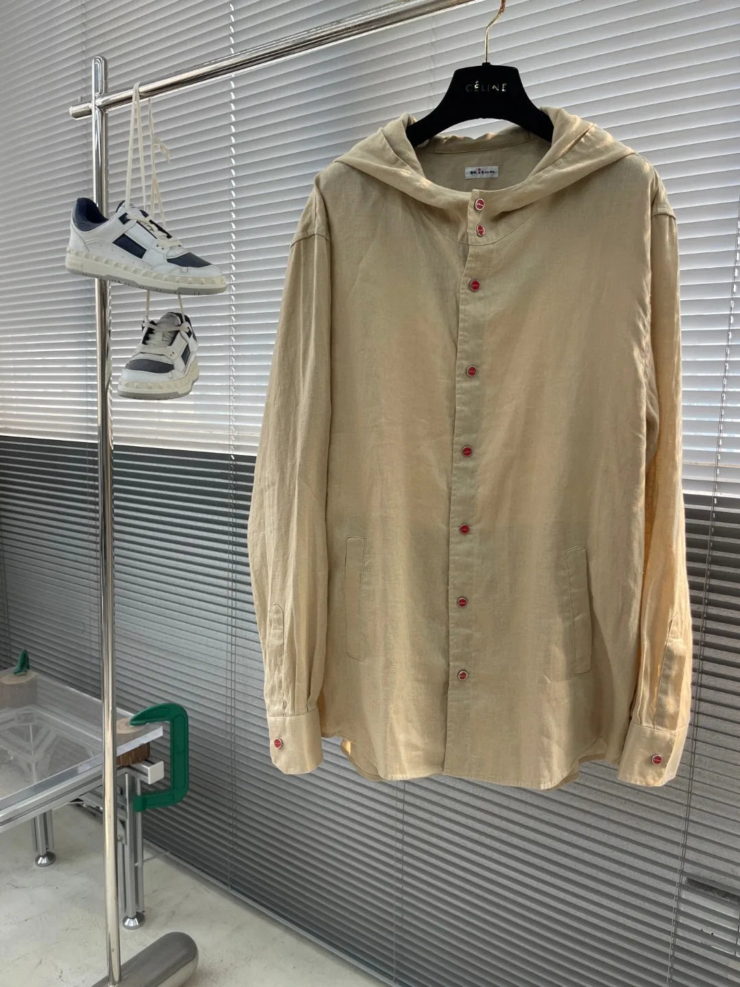 Italian Kiton Old Money Wind Summer High Version Pure Linen Windproof Sunscreen Casual Hooded Shirt Thin Jacket Men and Women