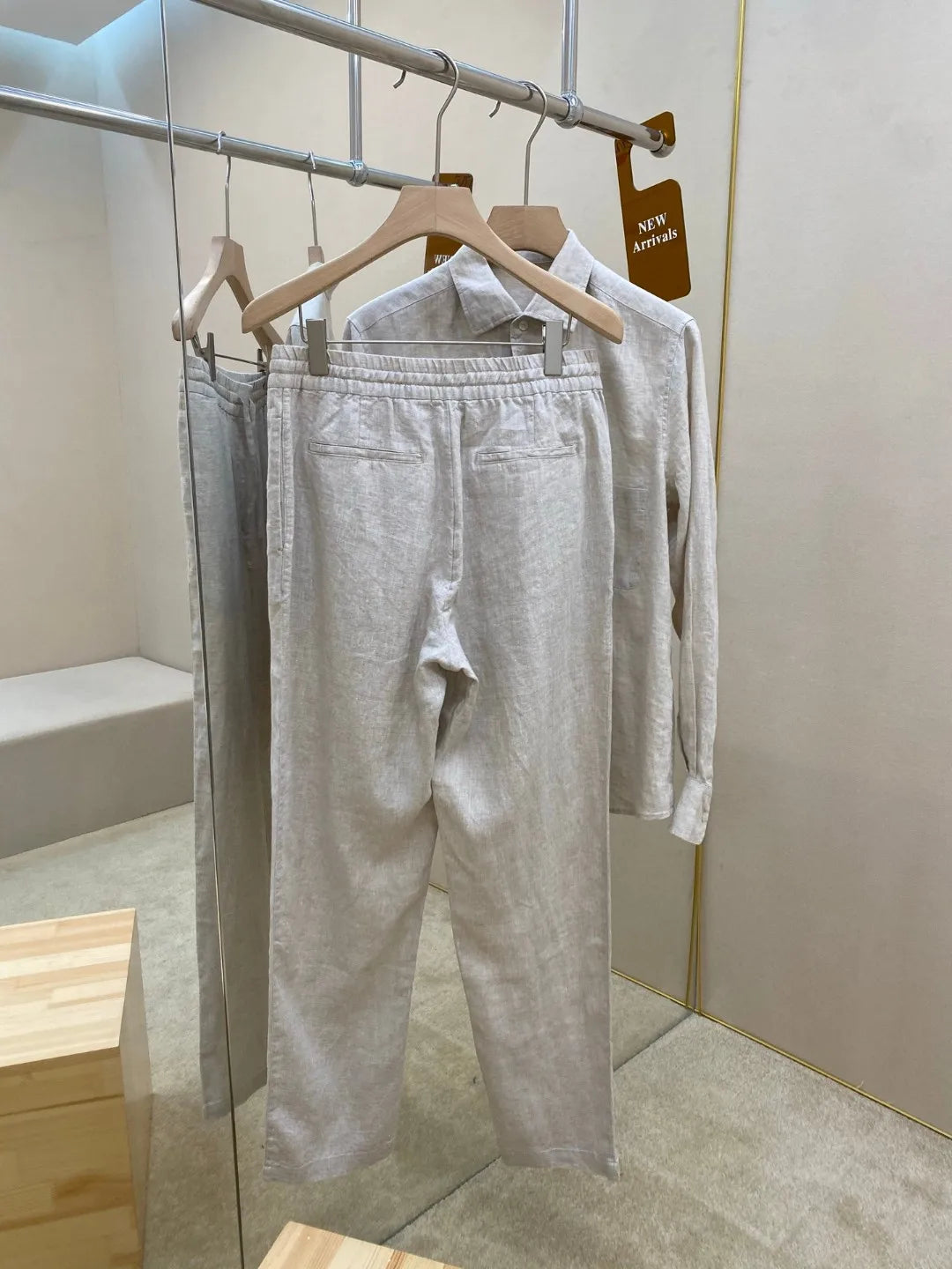 Italian old money style European and American luxury high version 25 summer linen elastic waist straight wide-leg casual pants