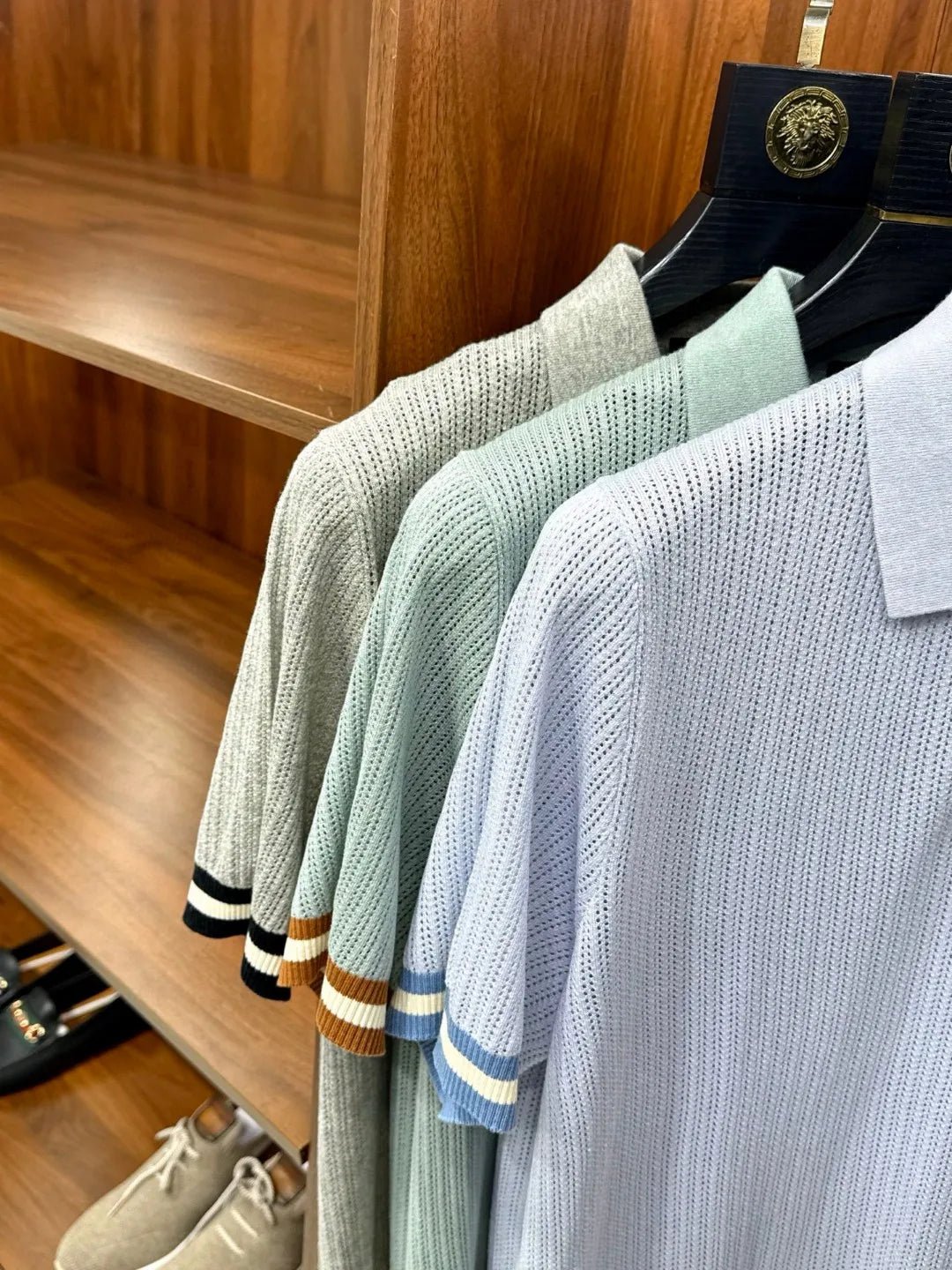 Italian LP Old Money Wind 25 Summer Mulberry Silk Mixed Cashmere Flip Collar Short Sleeve Casual Polo Shirt