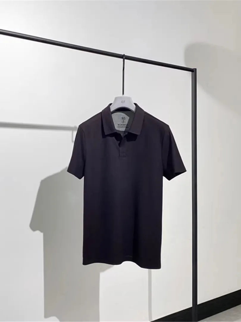 Low-key high-end sense, business casual high-end cotton lapel short-sleeved T-shirt polo shirt